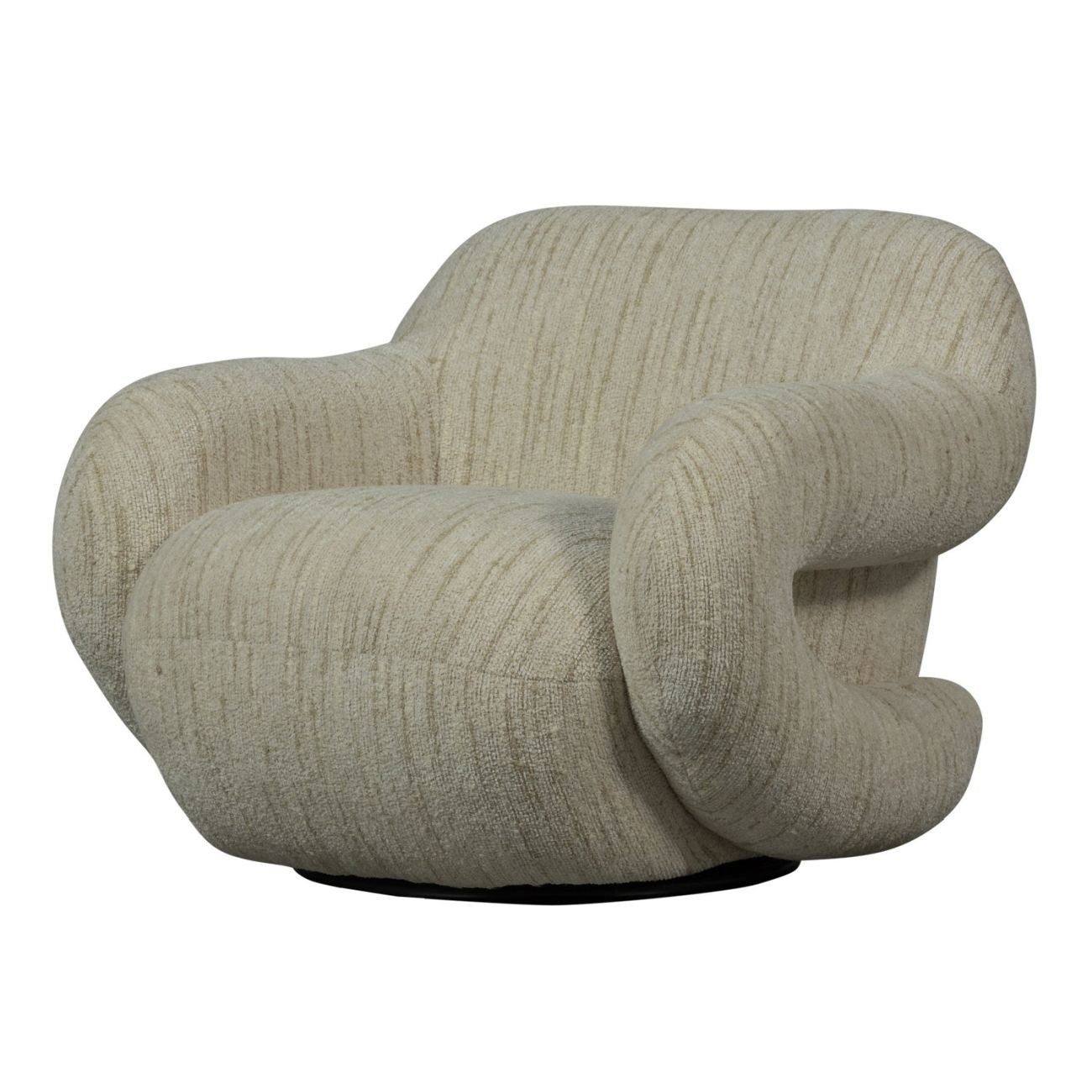 WOOOD Drehsessel Folke aus Melange-Stoff, Natur, Der Sessel ist drehbar