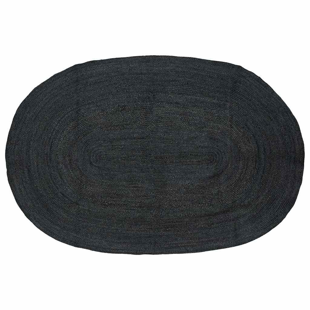vidaXL Teppich Bereichsteppiche Oval Schwarz 152 x 245 cm Jute, Oval