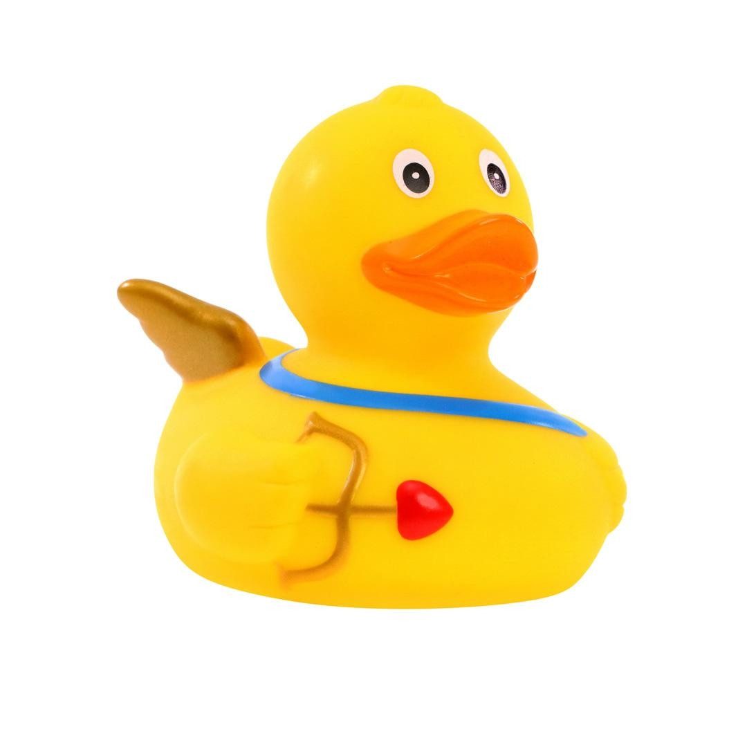 mbw Grußkarten Amor – Quietscheente - Badeente - ca. 8 cm gross - Valentinstag Liebe