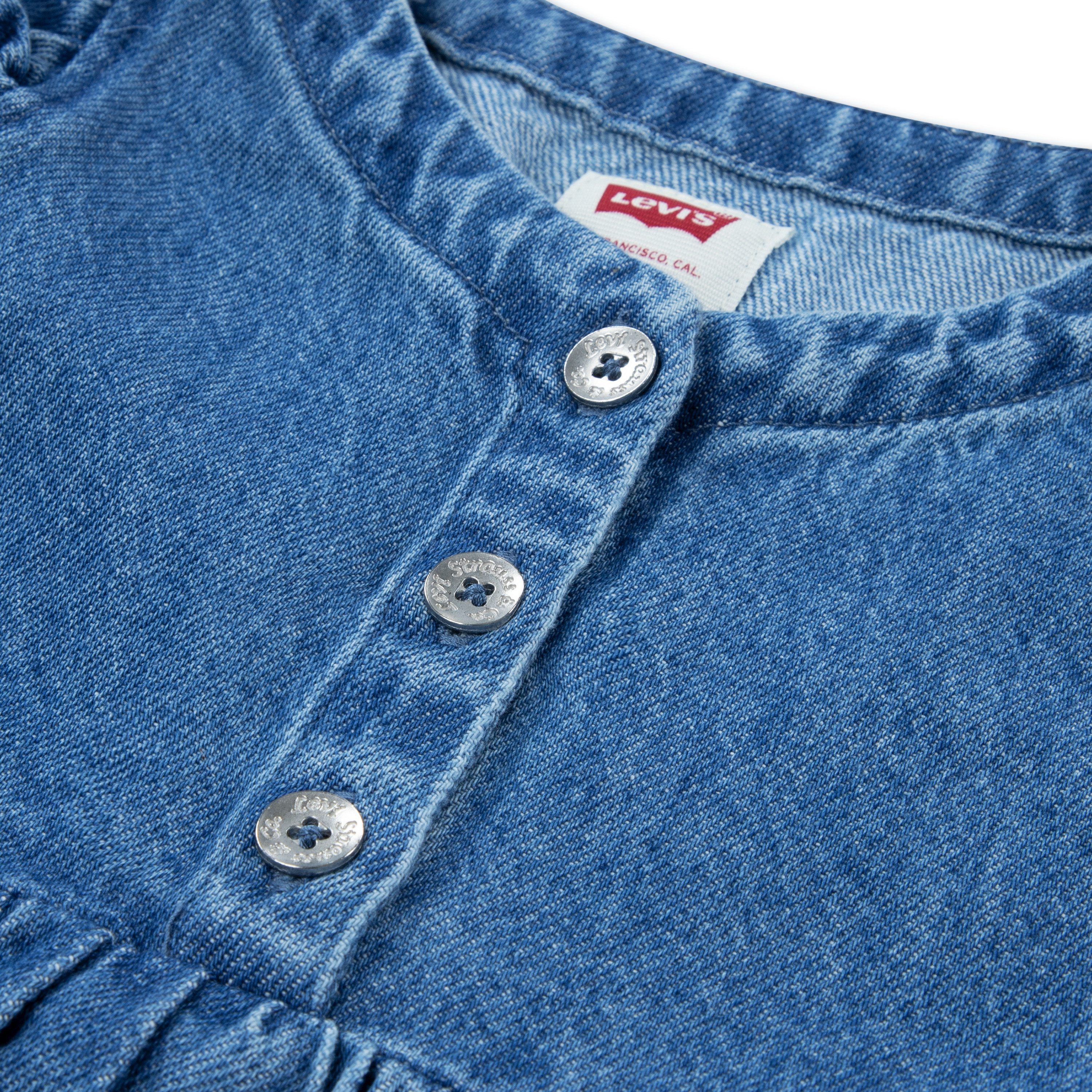 Levi's® Kids Jeanskleid LVG FLUTTER SLEEVE BUTTON UP D (2-tlg) 2 tlg. Set, for Girls, Denim-Kleid mit Denim Höschen – Bild 3 von 3