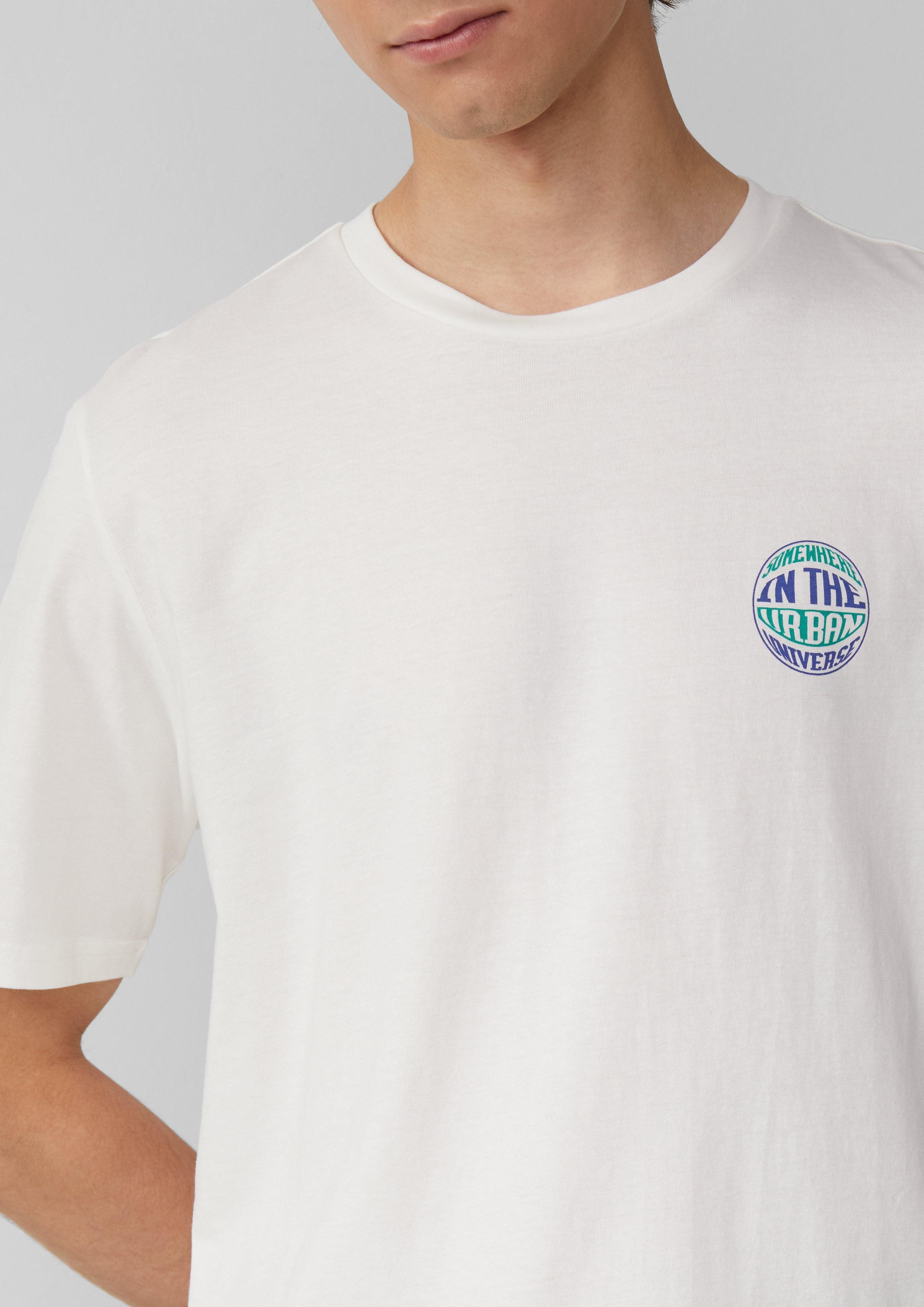 QS Kurzarmshirt T-Shirt mit kleinem Print günstig online kaufen