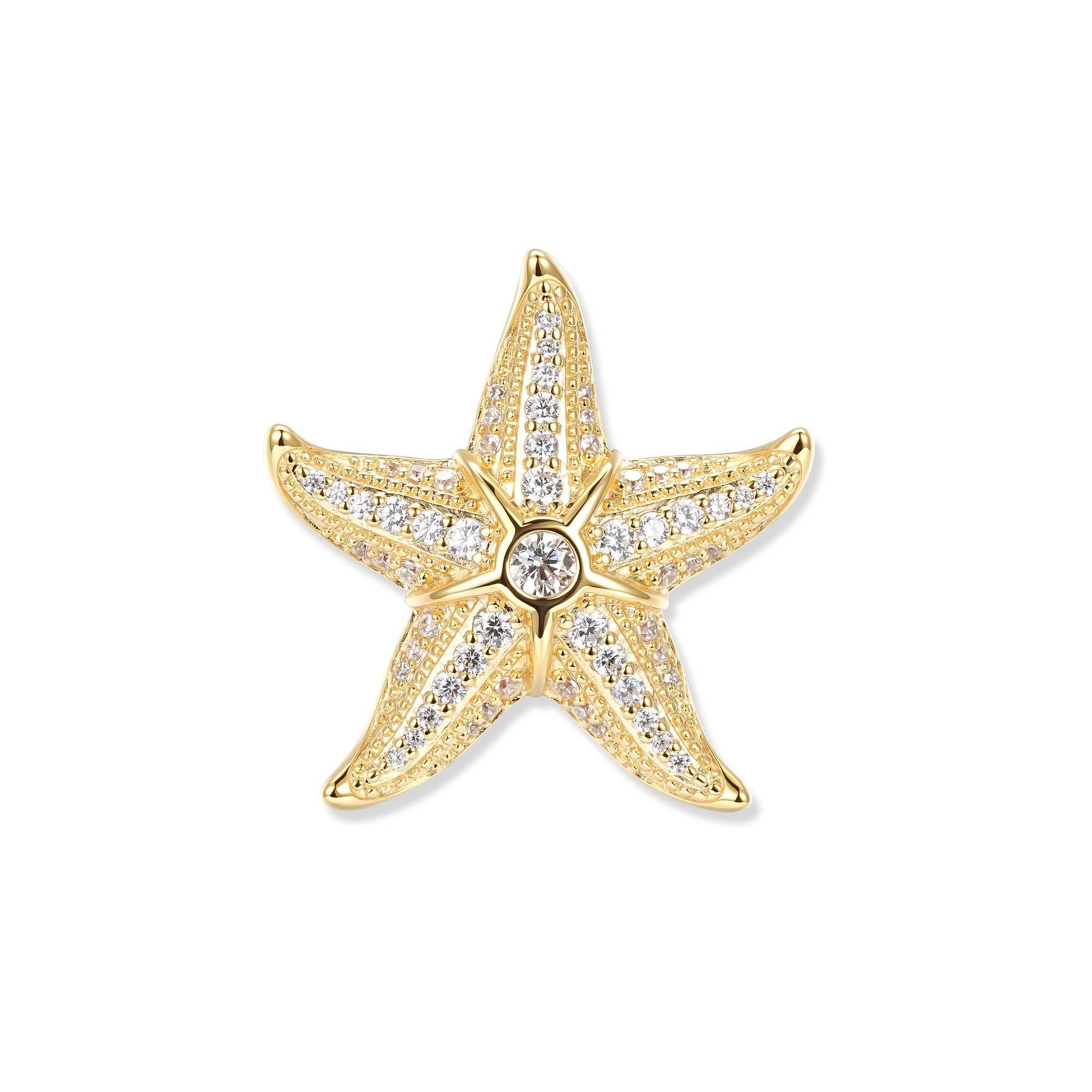 Seinerzeit FLORA & FAUNA Kettenanhänger Svenja Crystal Seestern Anhänger, Schmuck aus 925 Sterling Silber (Von der faszinierenden Welt der Ozeane und der maritimen Schönheit des Meeres inspirierter Damenschmuck – ein besonderer Begleiter im Alltag und zu besonderen Anlässen, 1-tlg., inkl. Geschenkverpackung für Frauen ob Freundin, Mutter, Ehefrau, Oma), vergoldet und Zirkonia-Steinen