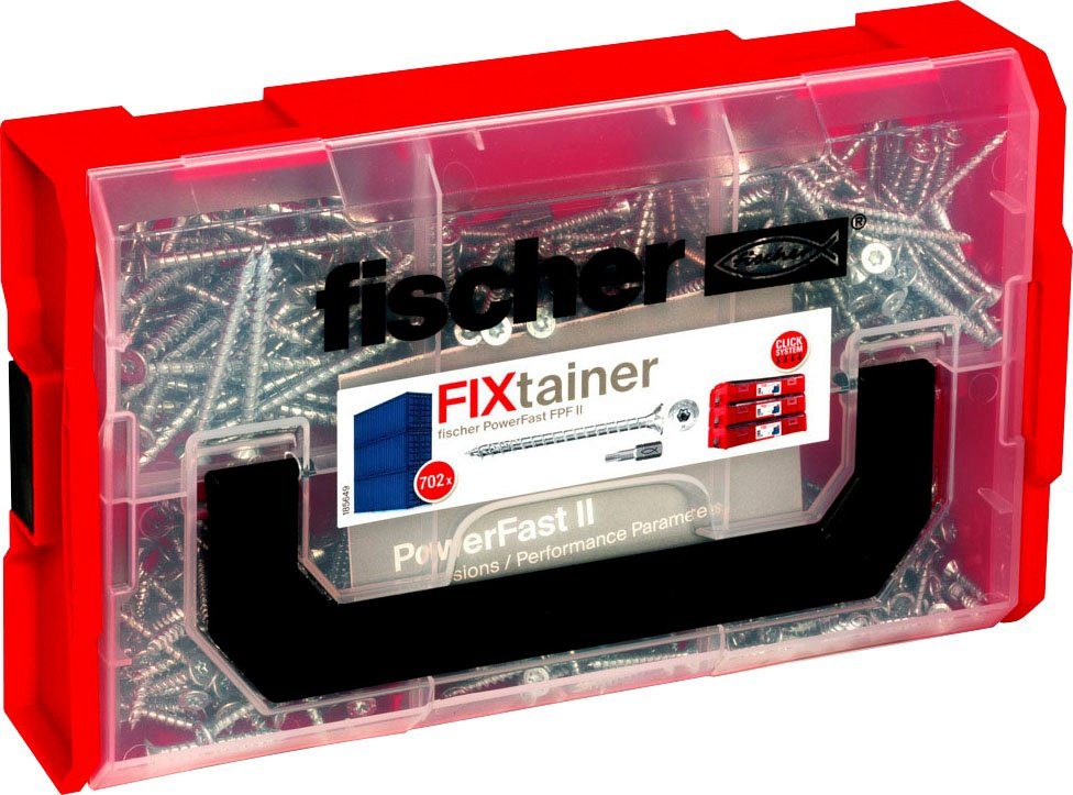 PZ + fischer St) FixTainer SK (Set, 700 Spanplattenschraube II PowerFast Bit,