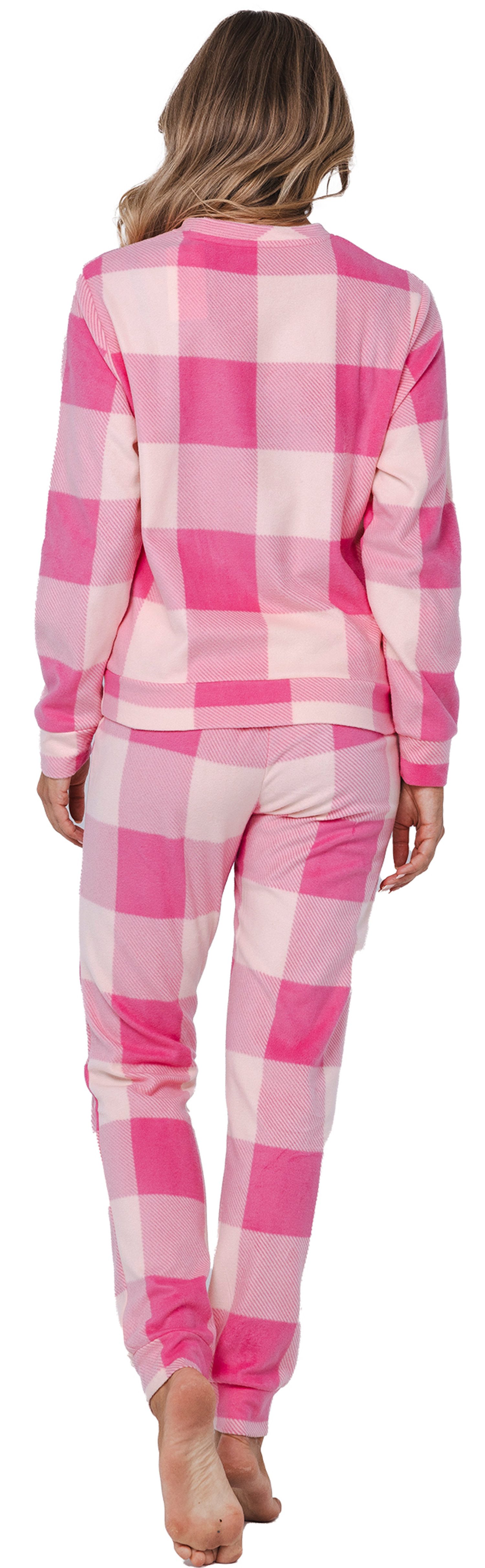 Rebelle Schlafanzug Damen Fleece Microfaser Pyjama (2 tlg) Modisches Design