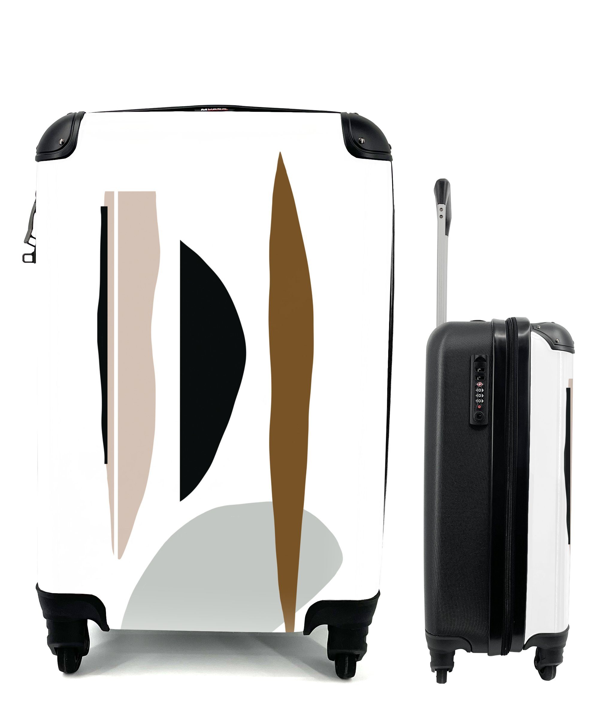MuchoWow Handgepäckkoffer Abstrakt - Pastell - Design, 4 Rollen, Reisetasche mit rollen, Handgepäck für Ferien, Trolley, Reisekoffer