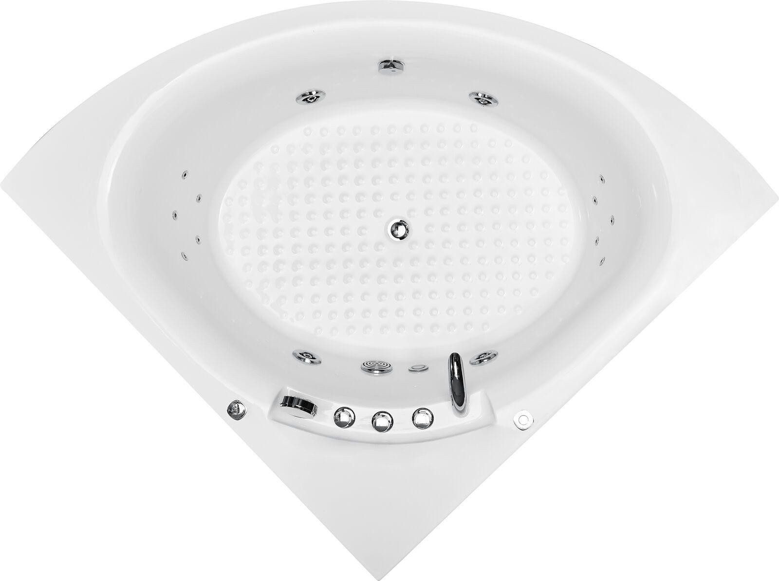 JVmoebel Whirlpool-Badewanne Eckwanne Badewanne Eckbadewanne Whirlpool Ergonomisch Wasserfall LED, (1-tlg), Made in Europa