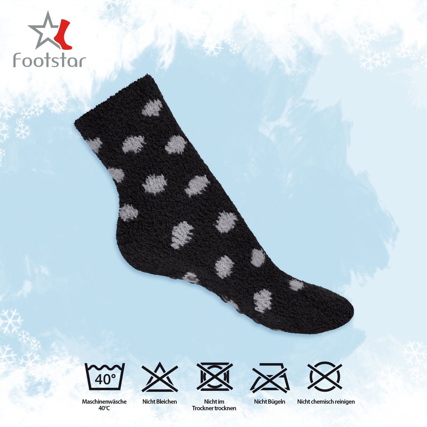 Footstar Kuschelsocken Plüschsocken für Damen & Herren Socken (6 Paar)