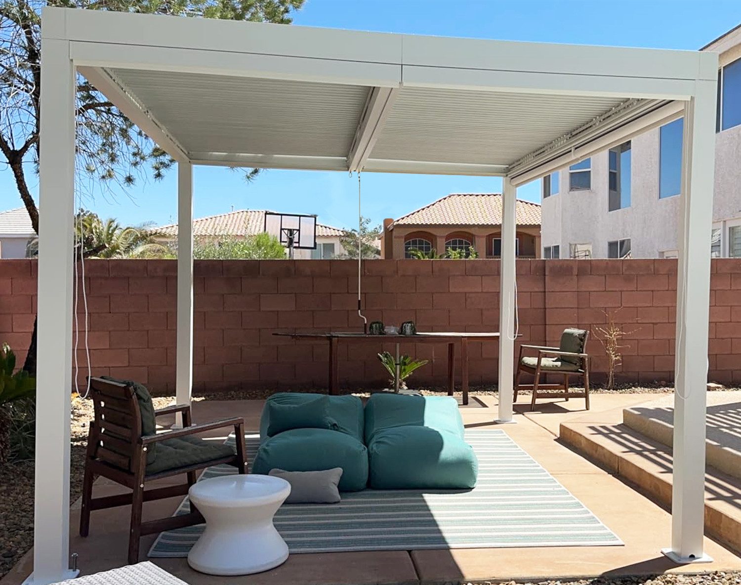 PURPLE LEAF Pergola Außenbereich Pergola mit Lamellendach, Hardtop Terrassenüberdachung, BxTxH: 300x424x240 cm, (1 Pergola), wasserdichte Gartenüberdachung für Balkon, Carport oder Grillplatz