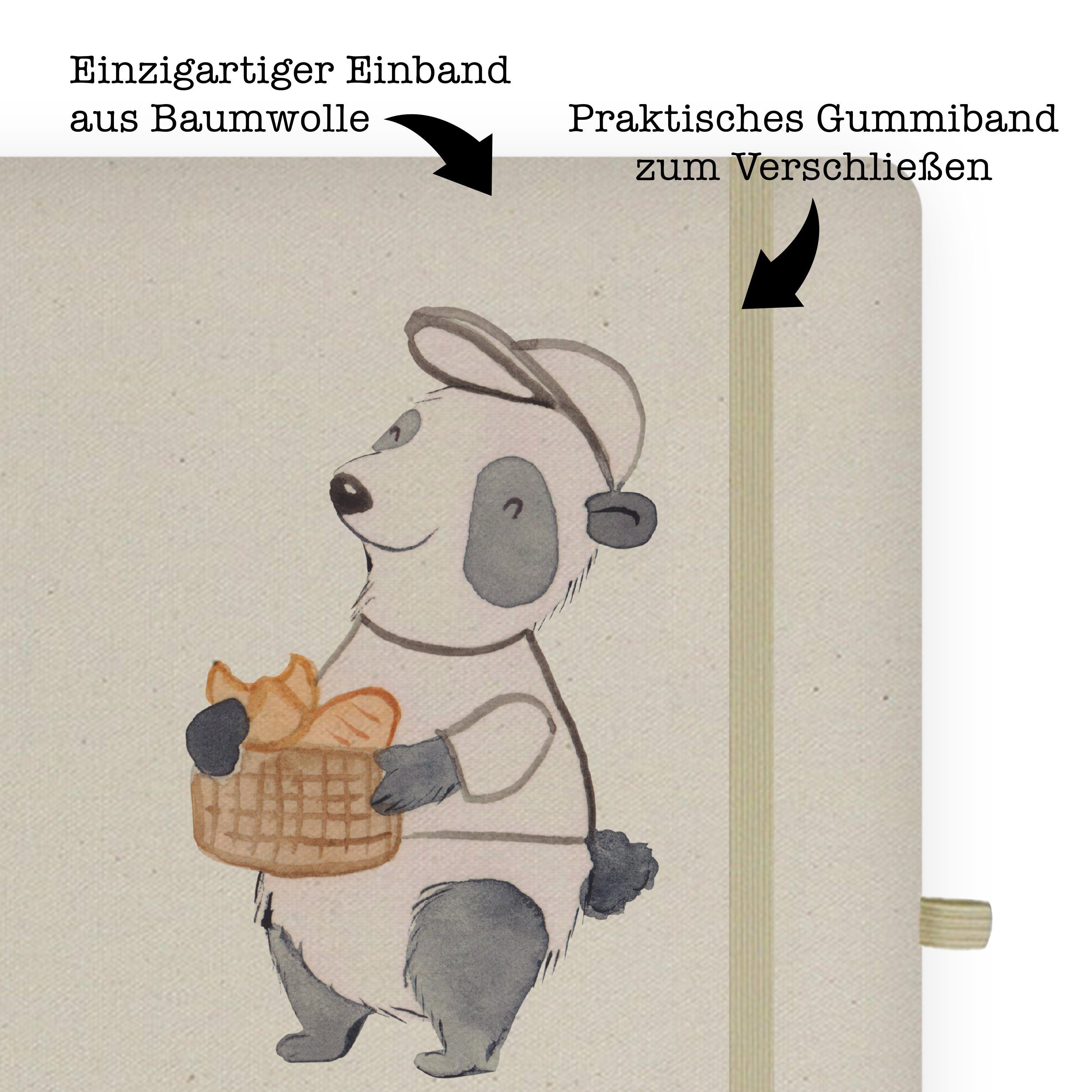 & mit Notizbuch - Mr. Geschenk, Panda Bäckereifachverkäufer & Mrs. Panda - Mr. Mrs. Transparent Adressbuch, Herz