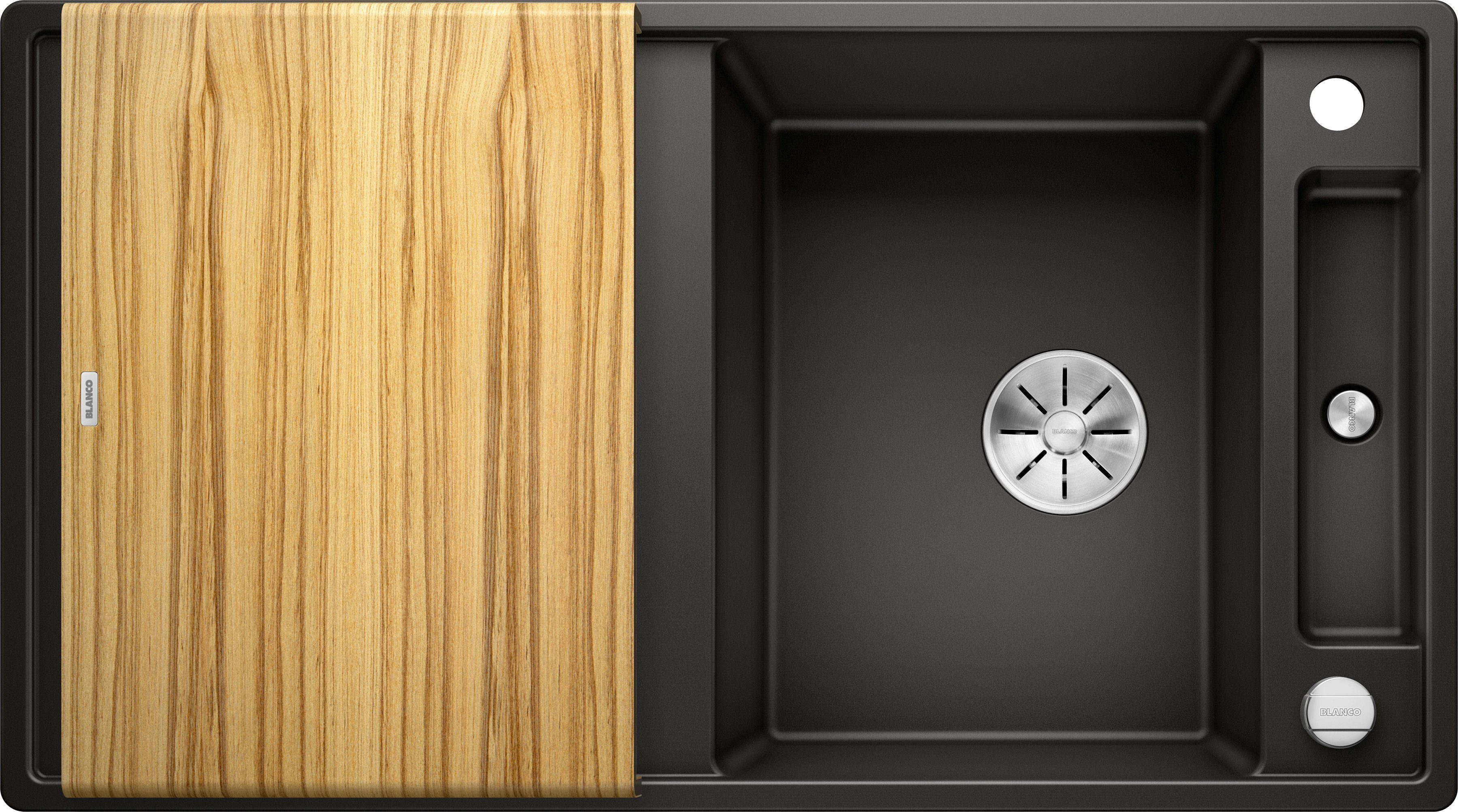 Blanco Granitspüle AXIA III 5 S, eckig, 51/92 cm, (1 St), inklusive gratis Esche-Compound-Brückenschneidebrett