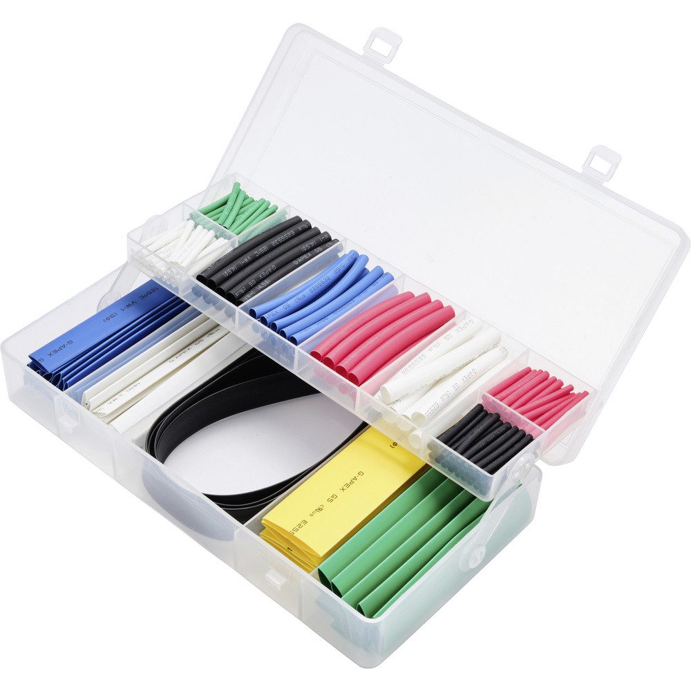 TRU COMPONENTS Schrumpfschlauch TRU COMPONENTS TC-13388824 Schrumpfschlauchsortiment Schwarz, Grün, Ro, (TC-13388824)