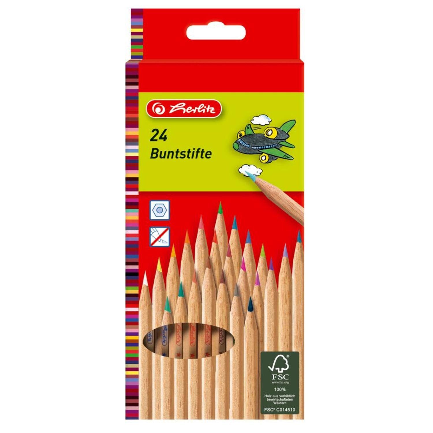 Pelikan Buntstift 4x herlitz Holz-Buntstifte malen Kinder Schule Kindergarten Kreativitä