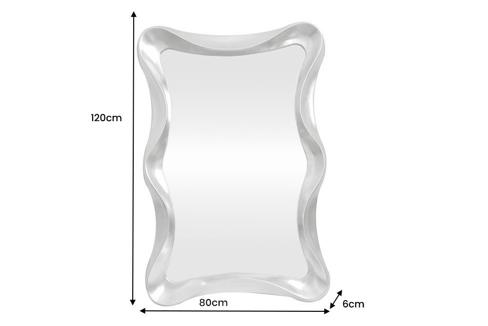riess-ambiente Wandspiegel ALICE 120cm silber – organische Form, variabel, Accessoire (Einzelartikel, 1-St), dekorativer Spiegel als Hingucker – ideal für Wohnzimmer und Flur