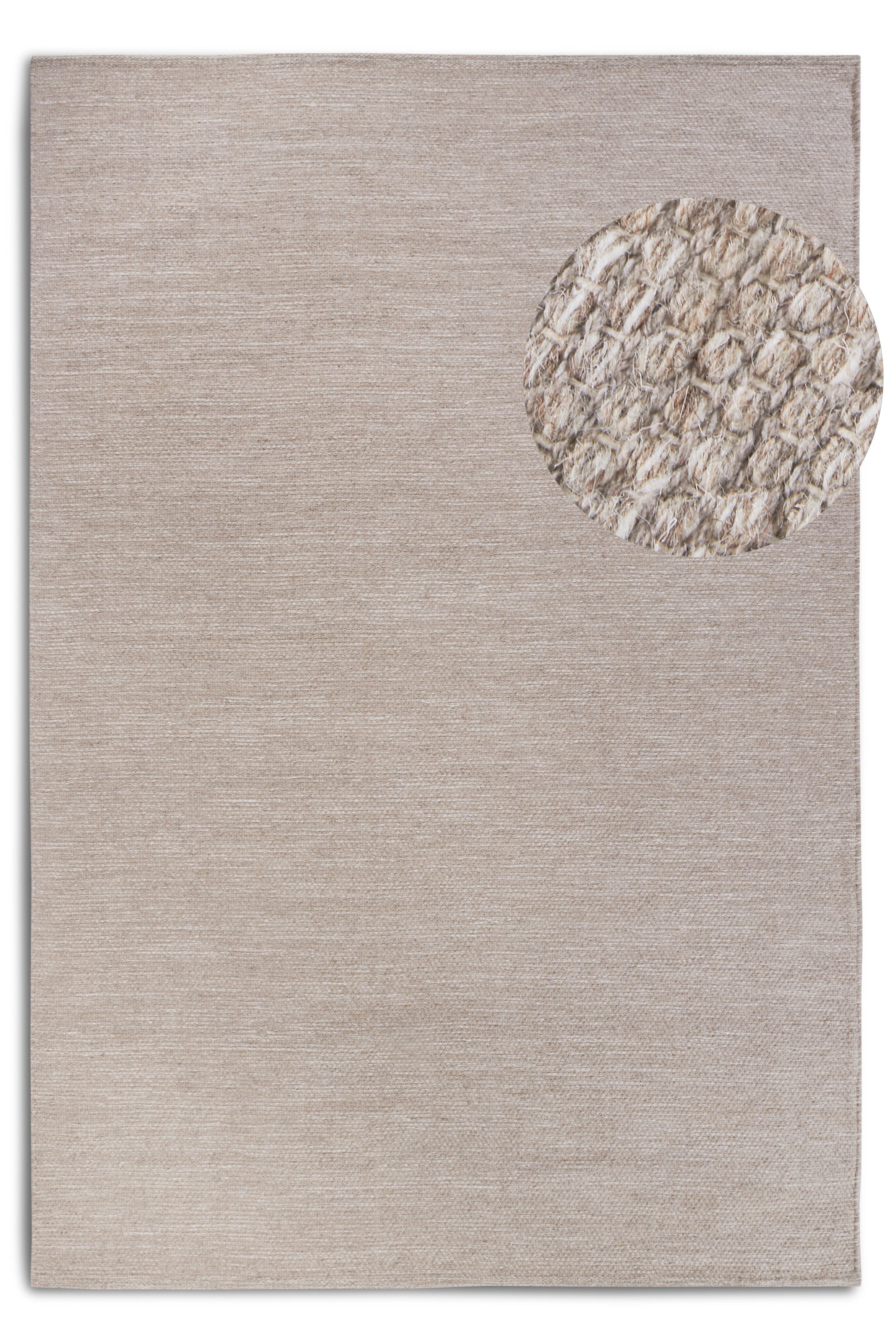 ELLE DECORATION Wollteppich Pradesh, rechteckig, Höhe: 10 mm, Handgewebt, Wolle, Natur, Läufer, Wohnzimmer, Schlafzimmer, Skandi