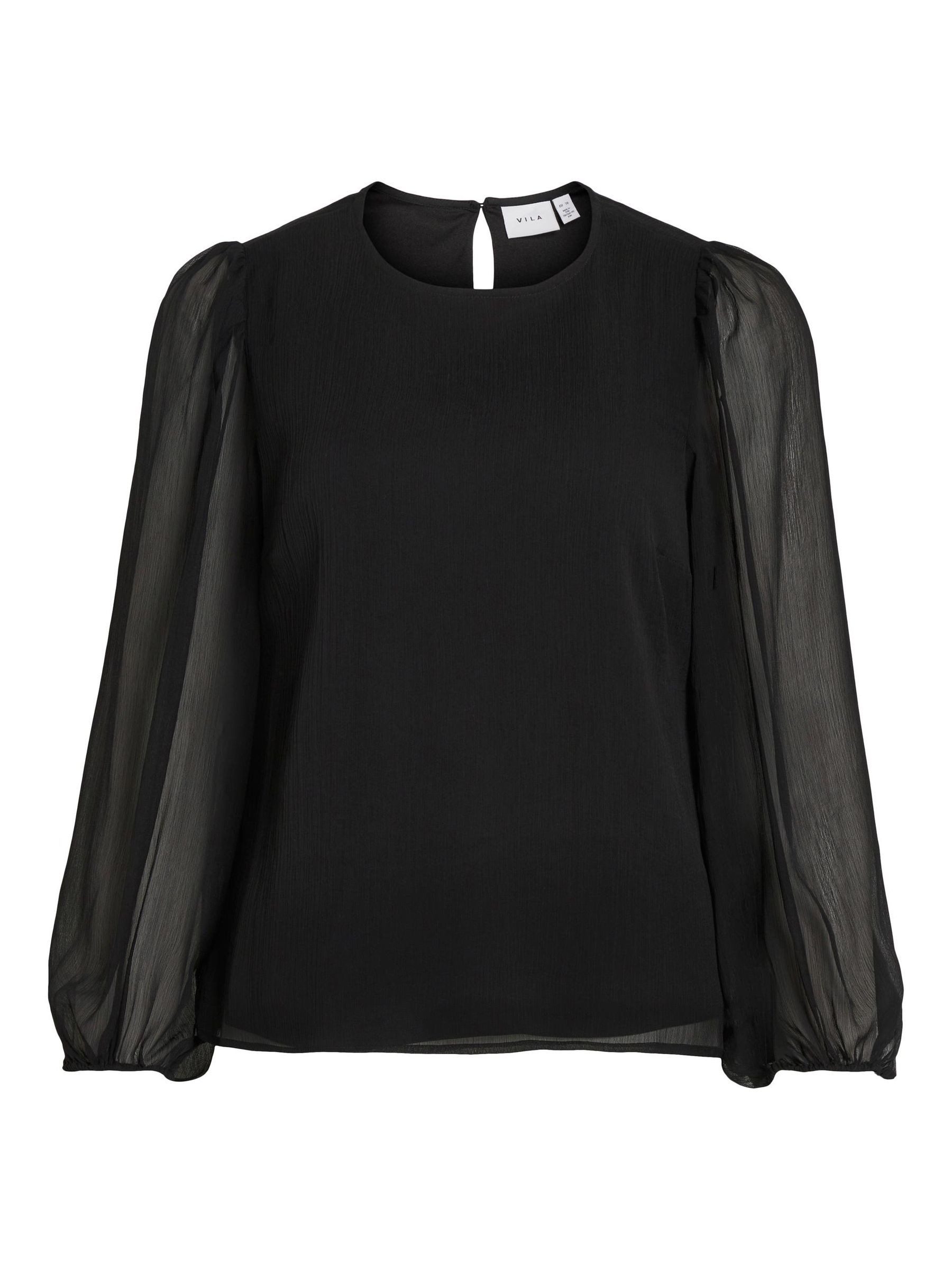 Vila Blusenshirt mit Durchsichtigen Ballonärmeln VIFALIA VIFALIA O-NECK L/S günstig online kaufen