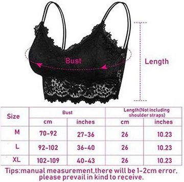 FIDDY Bralette Damen BHS 5er Pack Ohne Buegel Push up Yoga Spitze BH Set Sport-BHS