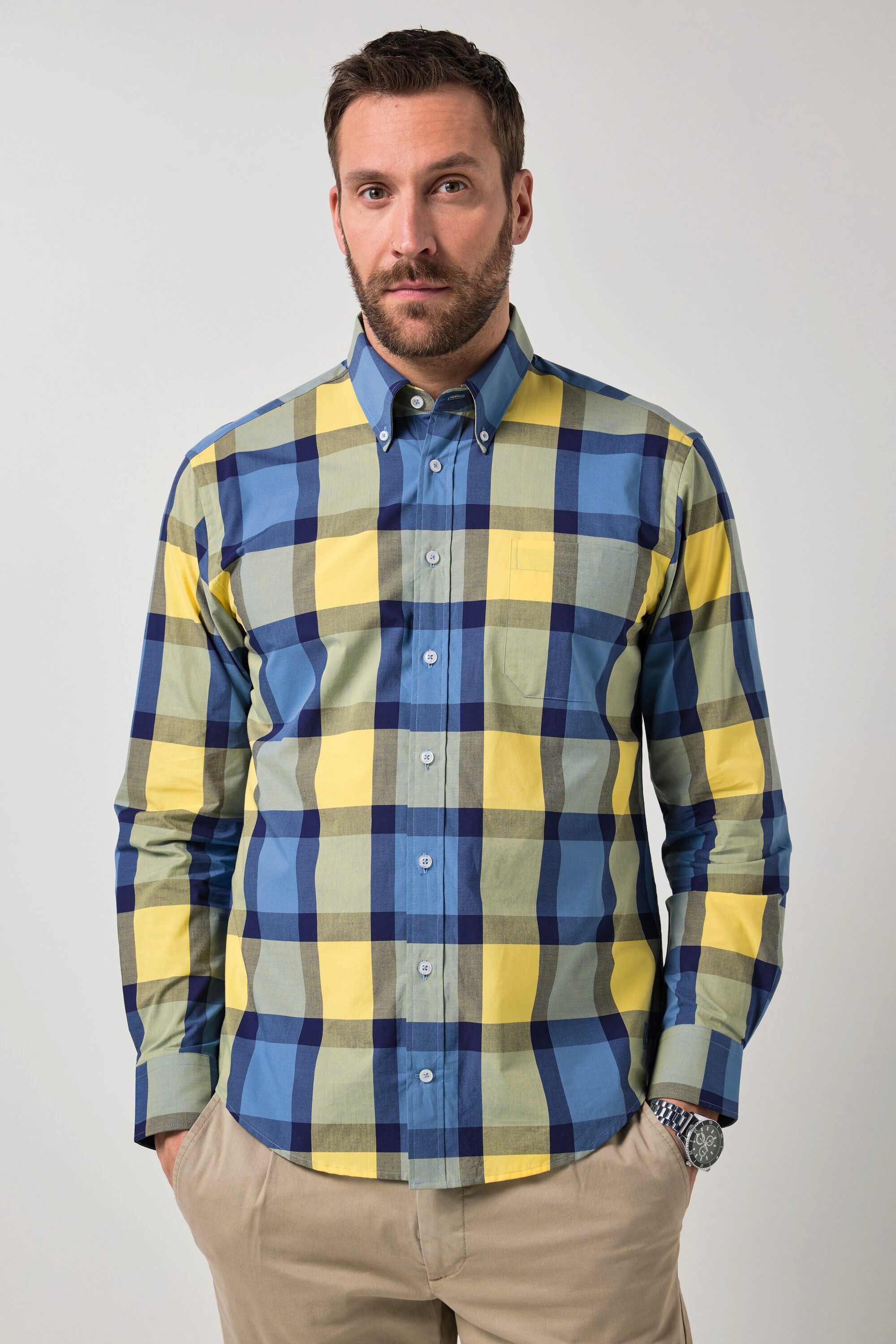 Businesshemd Karohemd Langarm Buttondown-Kragen Modern Fit