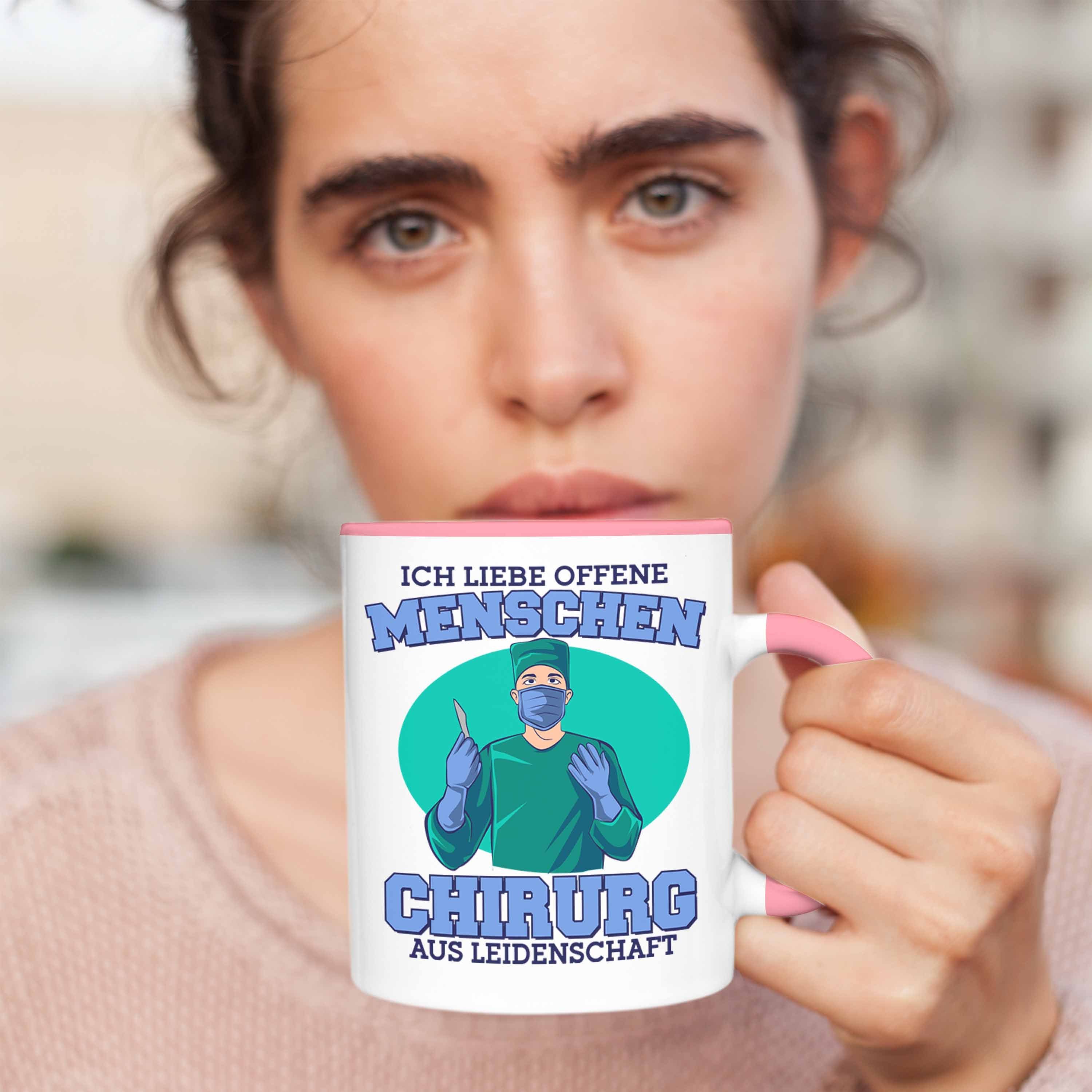 "Ich Tasse Menschen" liebe Geschenk Rosa Trendation offene Chirurg für Chirurg-Tasse Lustige