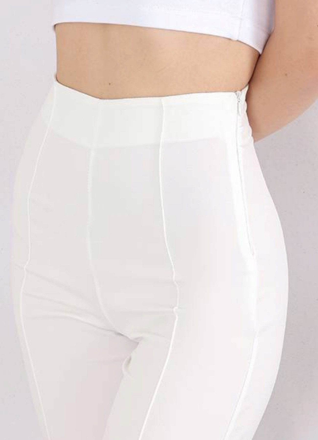 fashionshowcase Bootcuthose Damen Hose Hochtailliert Krepphose günstig online kaufen