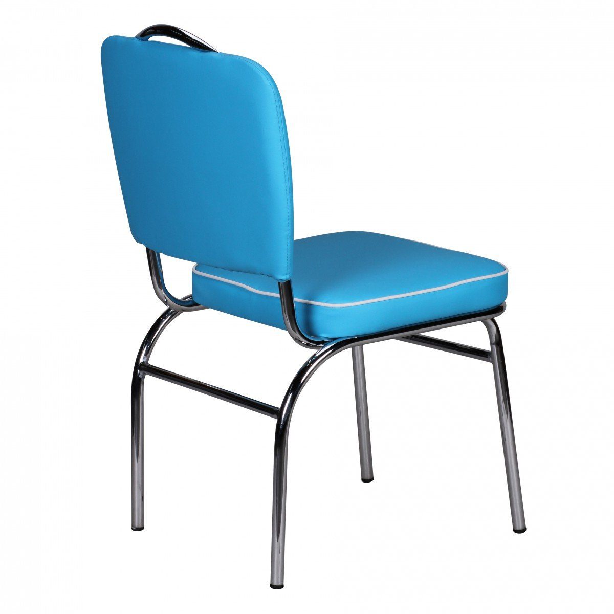 Esszimmerstuhl im Sitzen Weiß Blau, KADIMA Retro DESIGN Blau 50er-Jahre | Küchenstuhl Stil - Bequemes