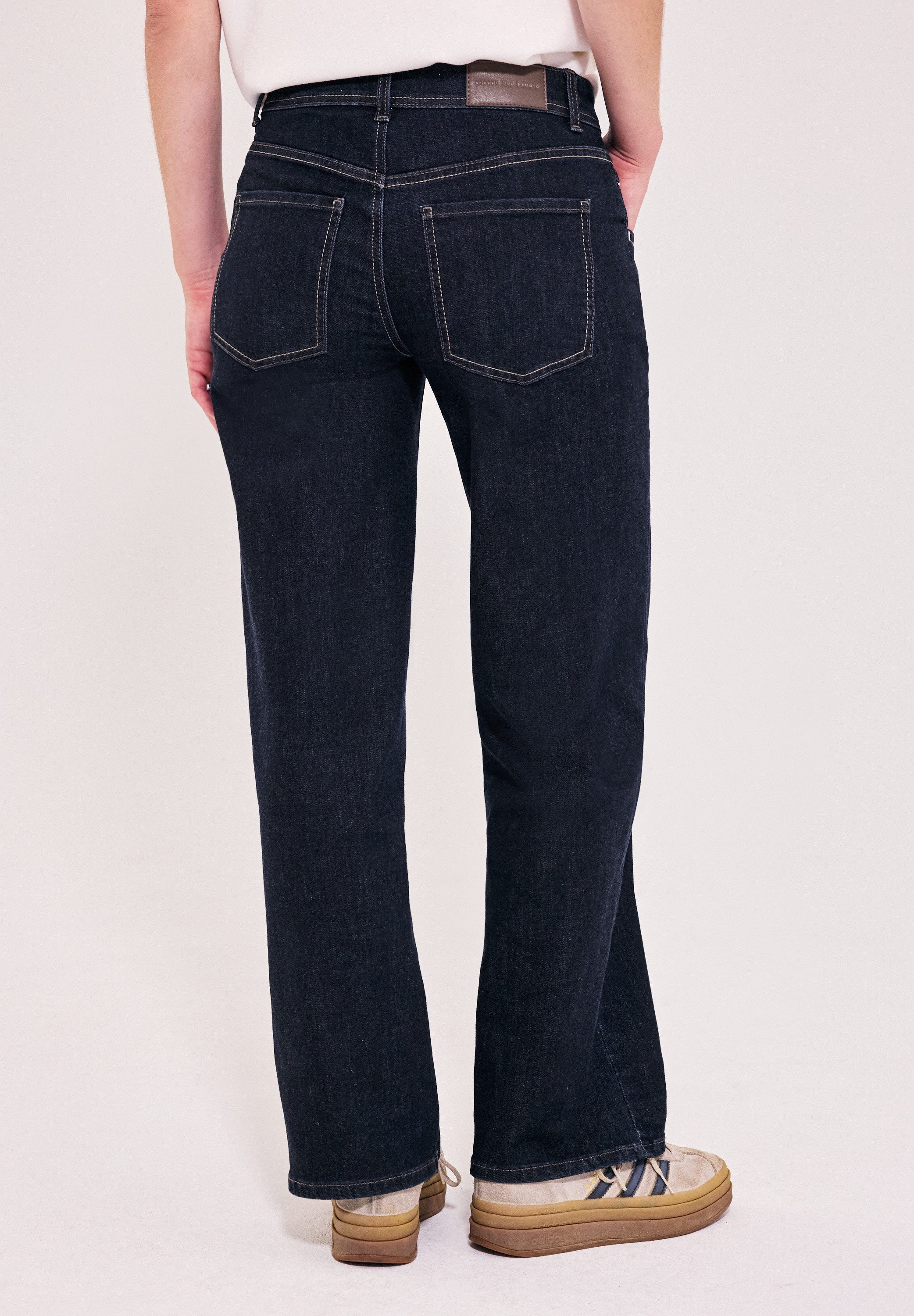 STREET ONE STUDIO Loose-fit-Jeans mit Wide Legs