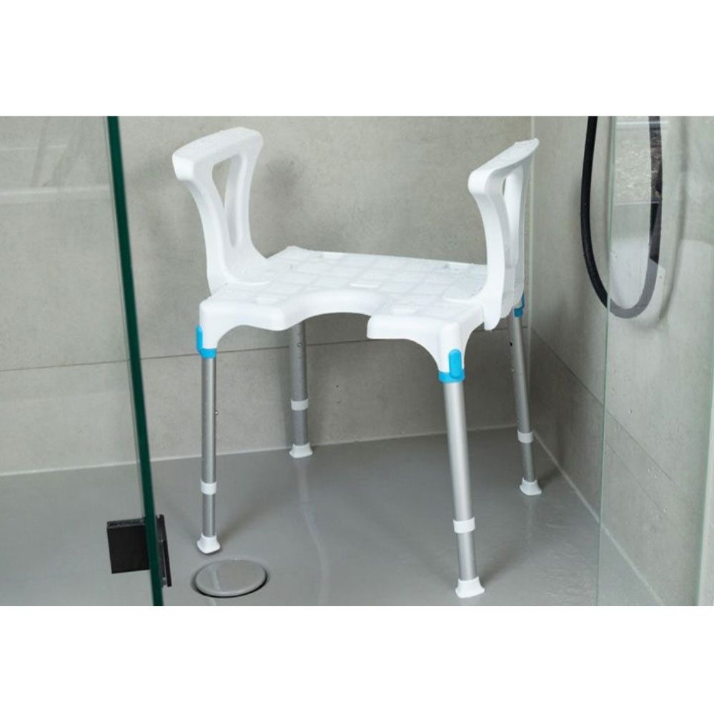 RUSSKA Dusch-Toilettenrollstuhl Russka laguna Duschhocker mit Armlehnen und Hygien