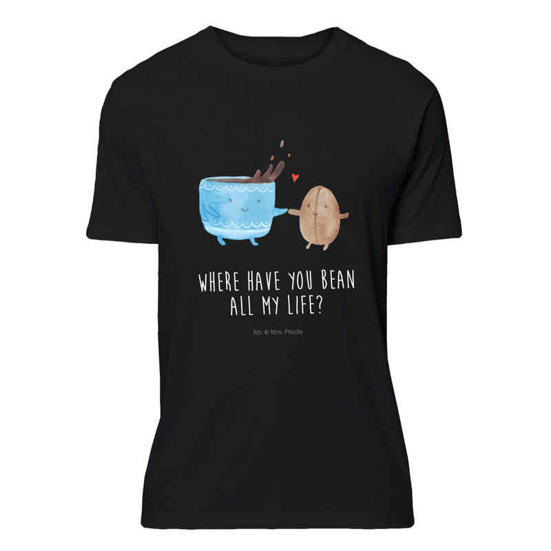 Mr. & Mrs. Panda T-Shirt »Kaffee Bohne - Schwarz - Geschenk, Rundhals, T-Shirt, lustige Sprüche, Tiere, Glück, Zufriedenheit, Kaffeebohne, gute Laune, Shirt, süße Tiermotive« (1-tlg)