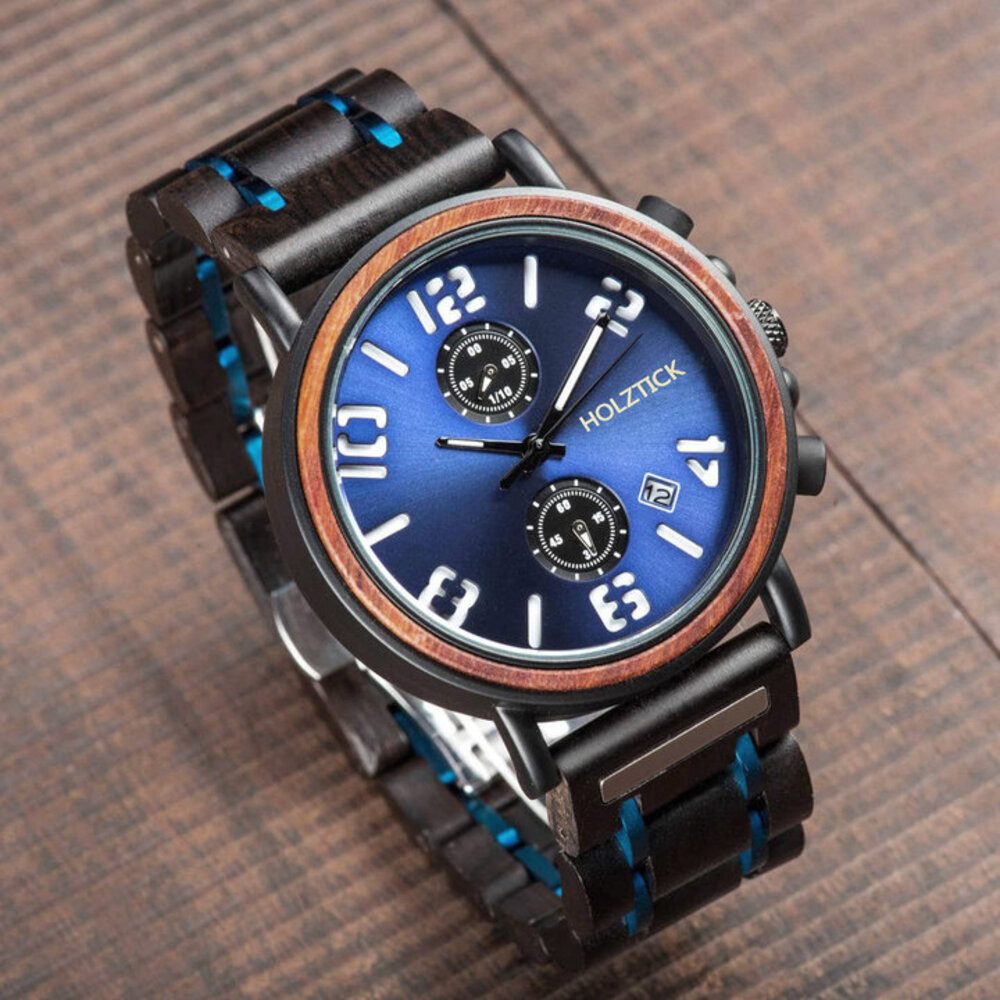 Holztick Bavaria Chronograph Alfons ALFONS, Herren Chronograph mit Holzring günstig online kaufen