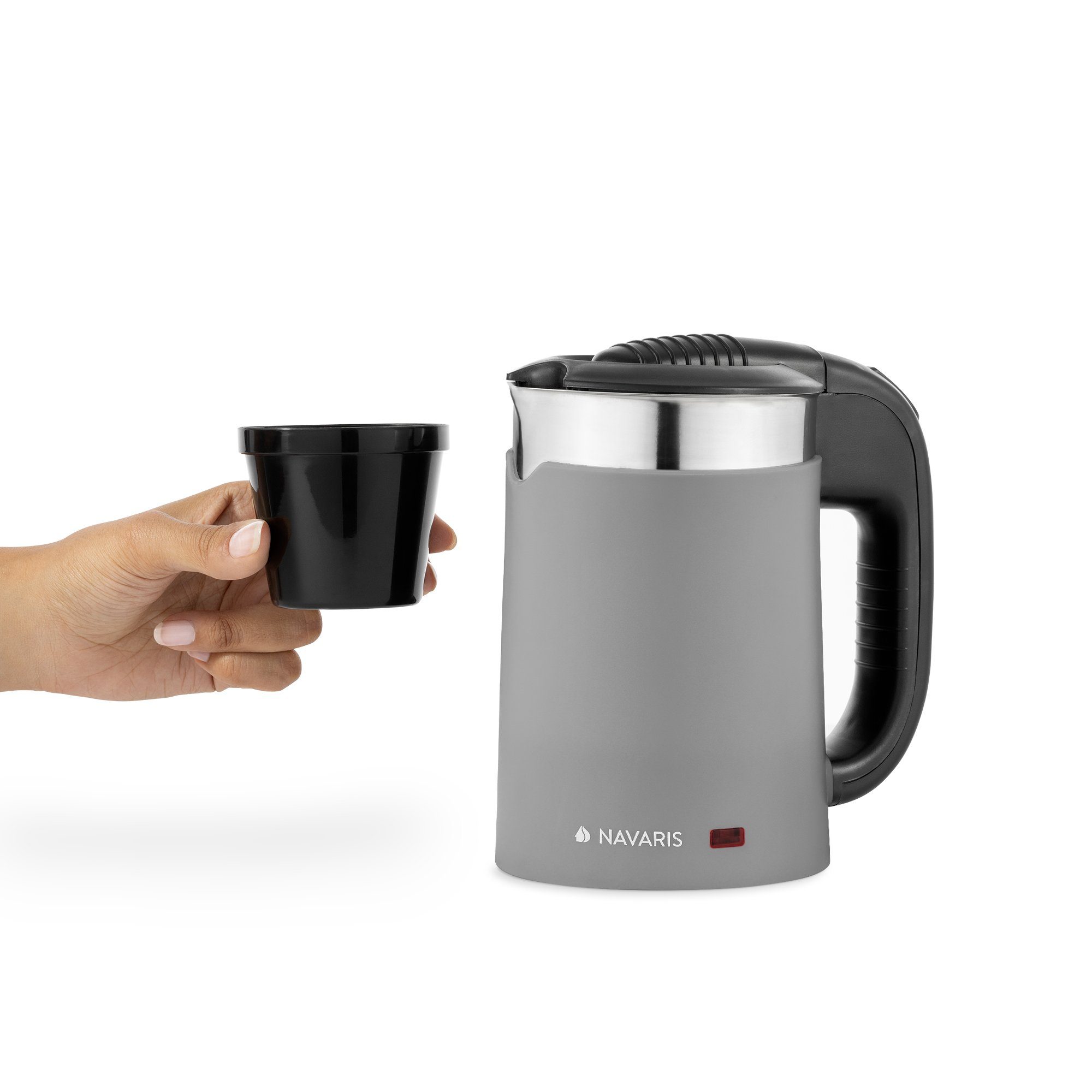 Wasserkocher Doppelwandiger 0,5L Reisewasserkocher - Wasserkocher mit 2 Trinkbecher
