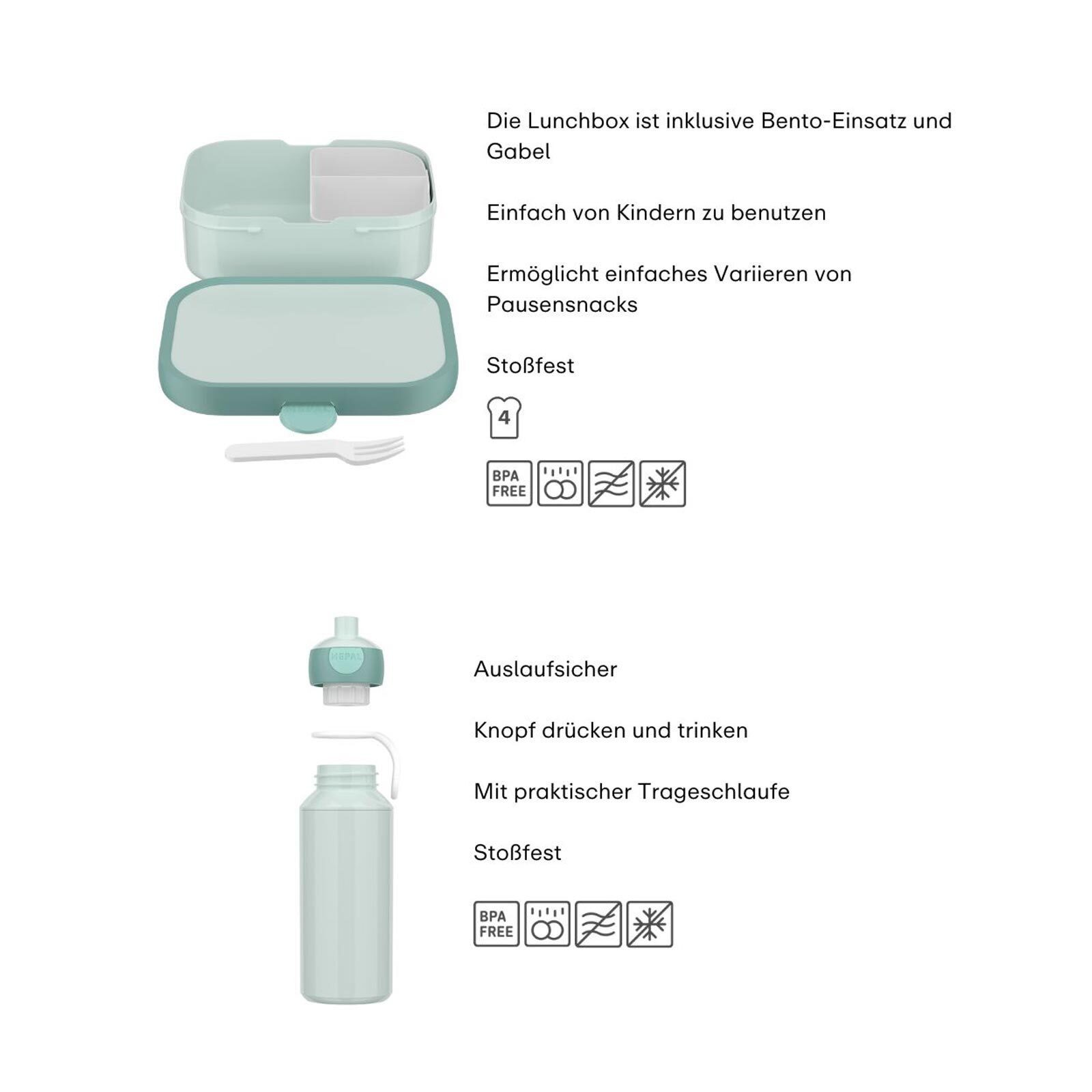 Mepal Lunchbox Campus Switch Lunchset 2er Set, Acrylnitril-Butadien-Styrol (ABS), (2-tlg)