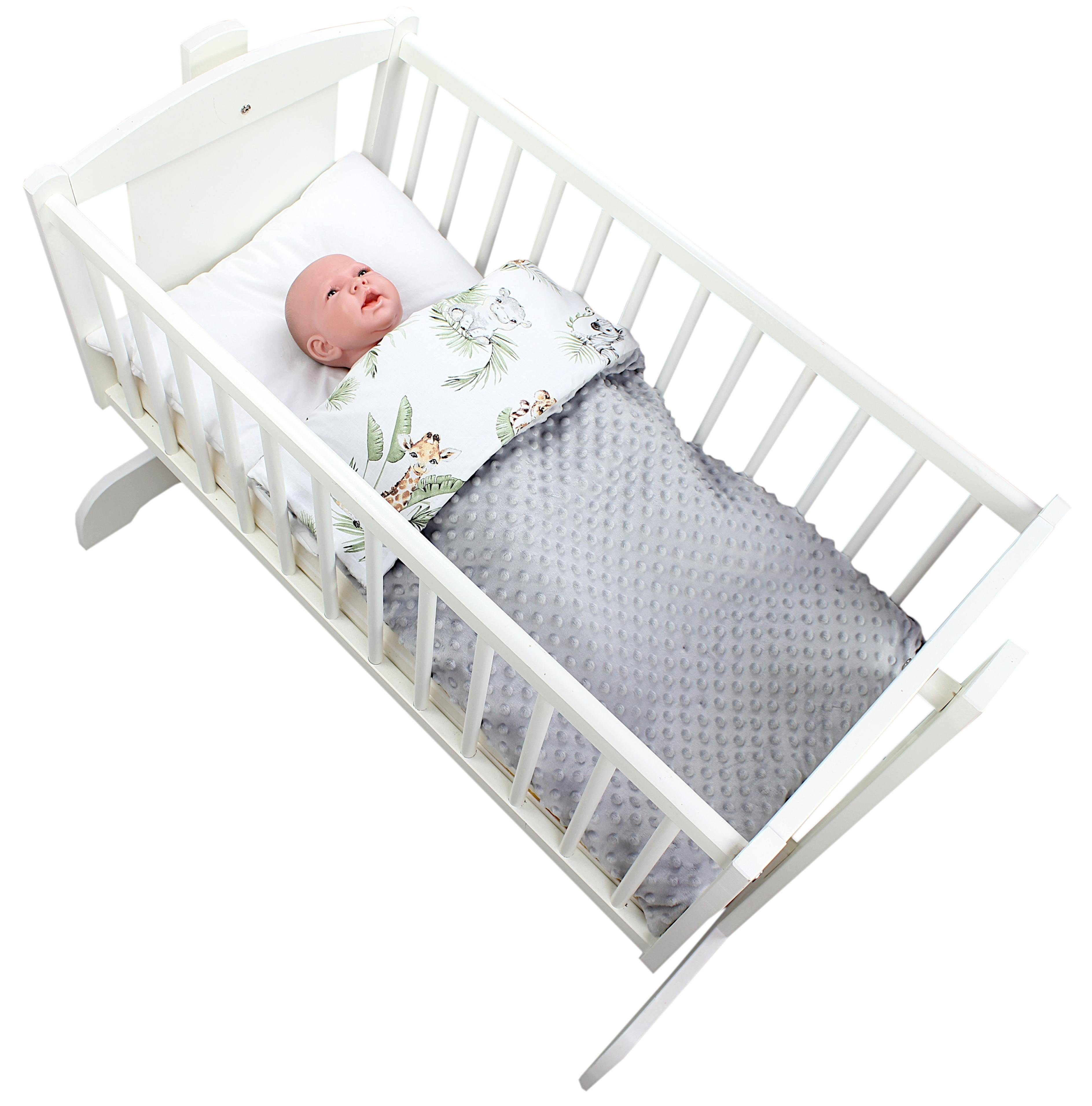 Baby Decke 85x85 Einschlagdecke / für Einschlagdecke Babyschale Blätter / Safari / Autositz 2er Löwe Minky, Braun / SET Grün TupTam