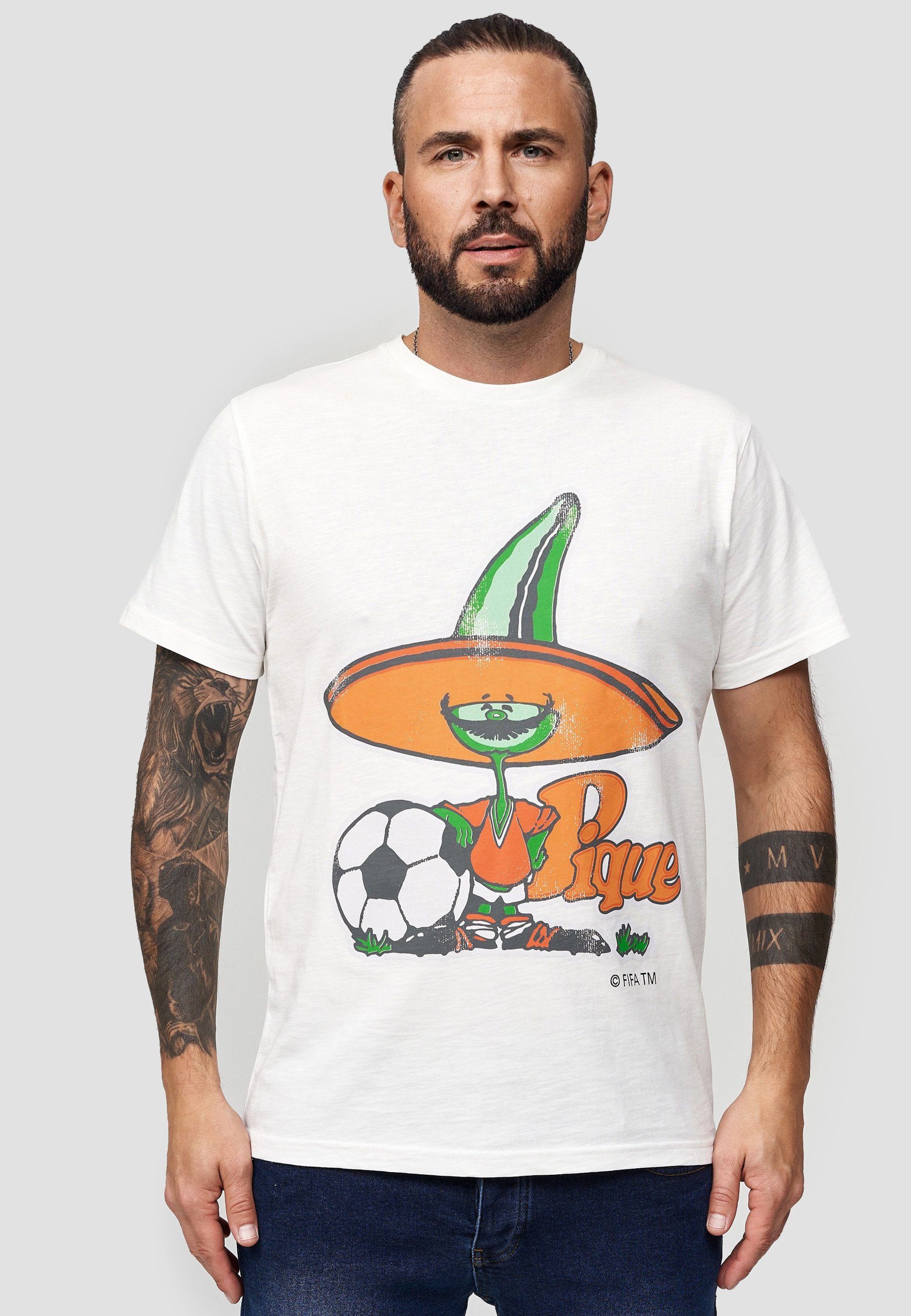 Recovered T-Shirt FIFA World Cup 1986 Mascot GOTS zertifizierte Bio-Baumwolle