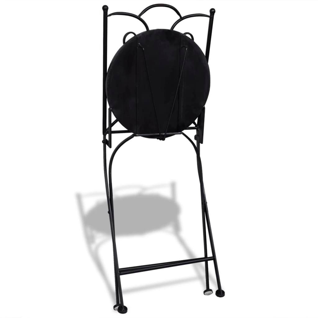 vidaXL Keramikfliesen und Blau Weiß, 3-tlg. Bistro-Set Gartenlounge-Set (3-tlg)