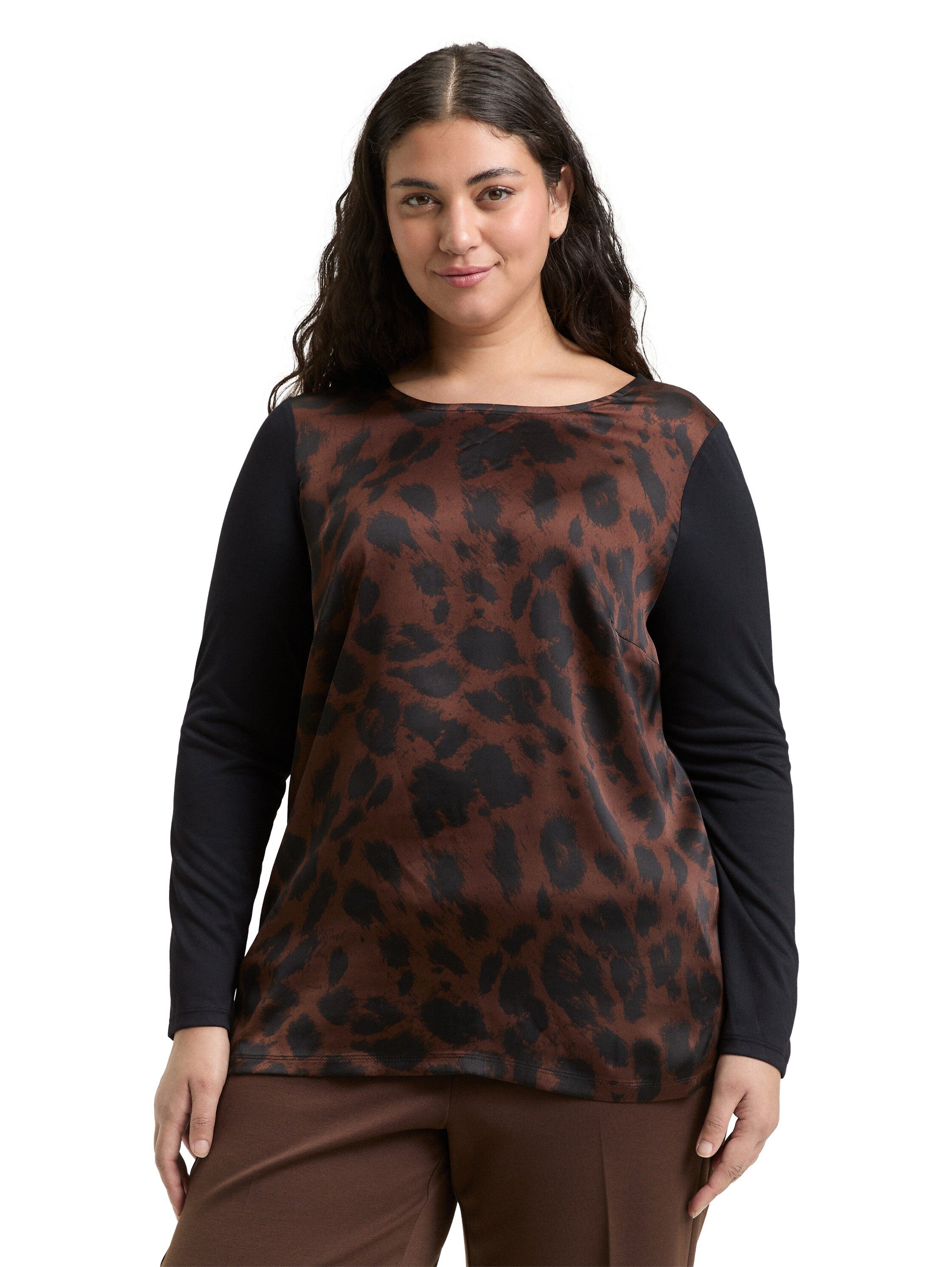 TOM TAILOR PLUS Langarmshirt mit Animal Print