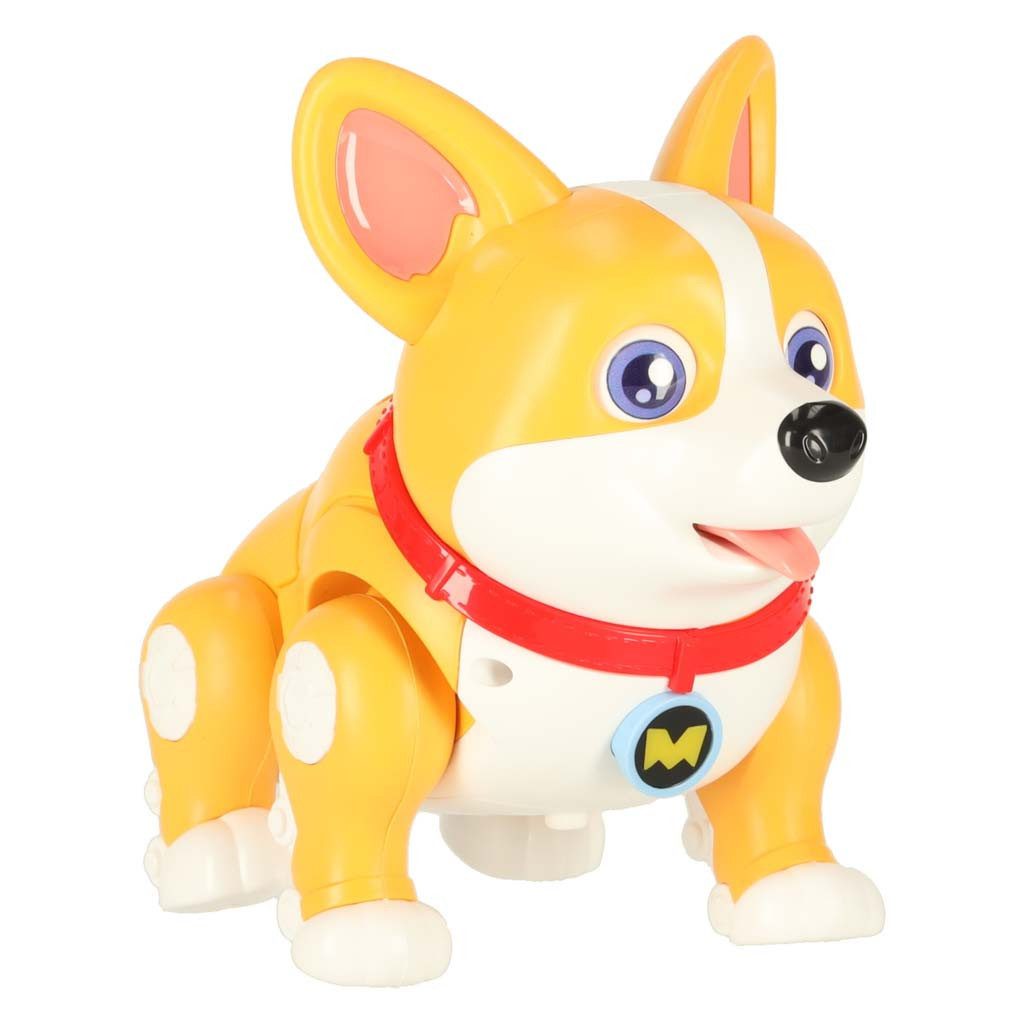 Ikonka Roboter Roboterhund Spielzeughund Kinderspielzeug (Spar-Set, 1-tlg), läuft, leuchtende Ohren, Musik, bewegliche Augen