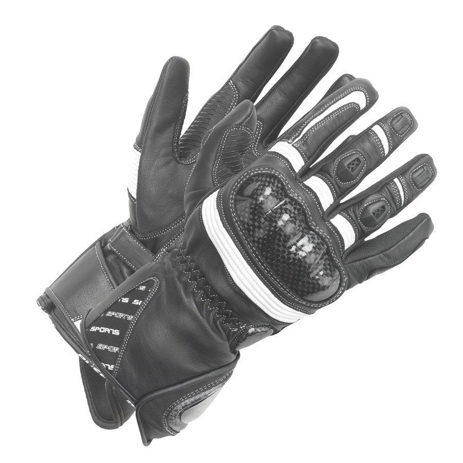 Motorradhandschuhe Black/White Büse Handschuhe Misano