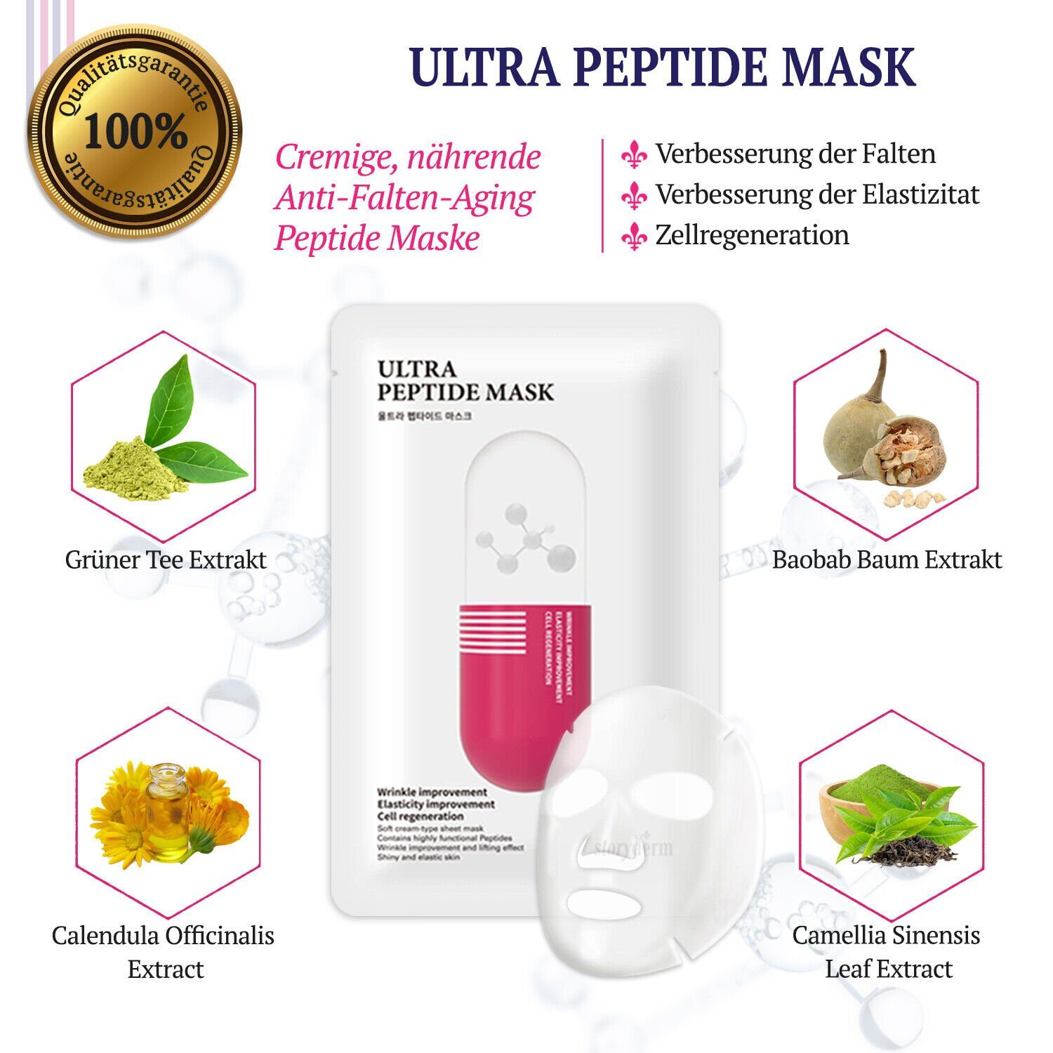 1-tlg. aus Storyderm Gesichtsmaske Pflege NEUHEIT peptide, ultra Gesichtsmaske Tuchmaske Premium Korea Storyderm