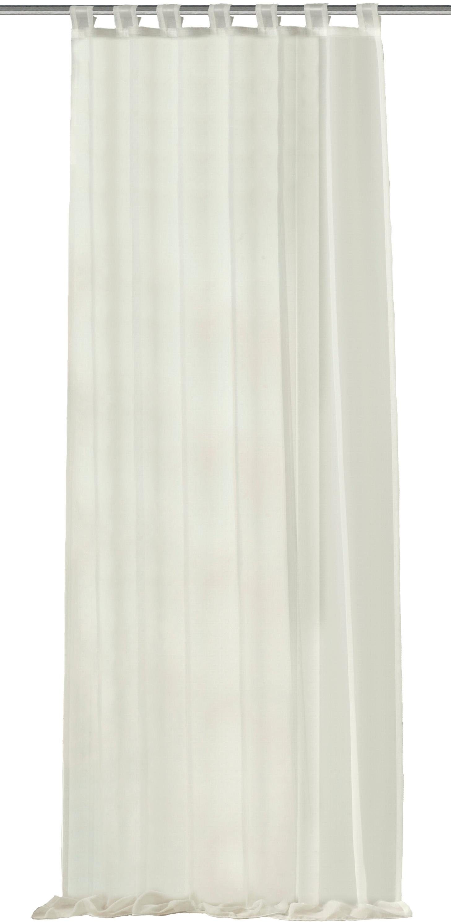 Vorhang ALPHA, HOME WOHNIDEEN, Schlaufen wollweiß preisgünstiger Uni-Schlaufenschal transparent, 245x140, Voile, (1 St), HxB