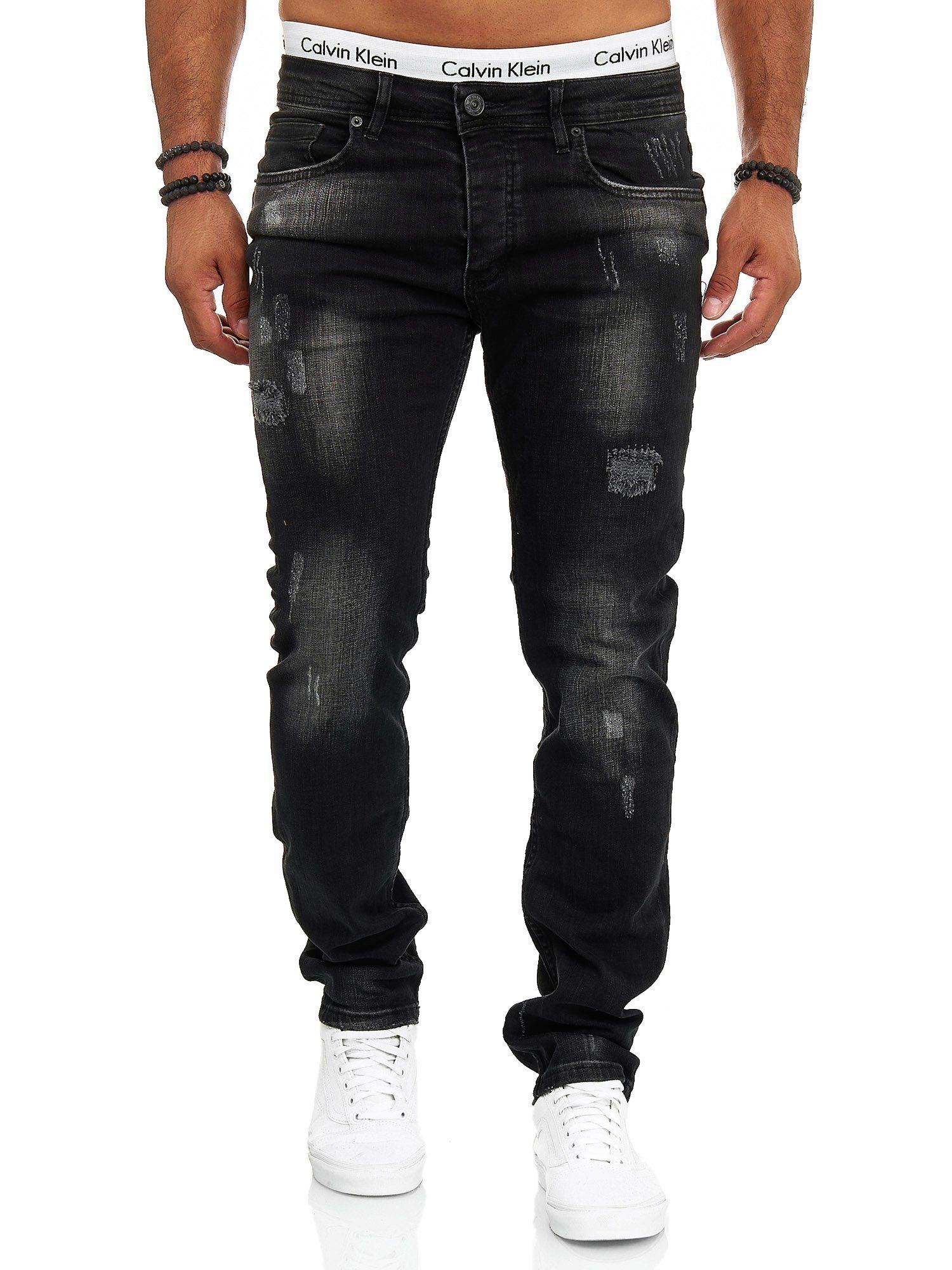 J-700C Designerjeans Straight-Jeans OneRedox Bootcut, (Jeanshose Casual 1-tlg) 703 Schwarz Business Freizeit