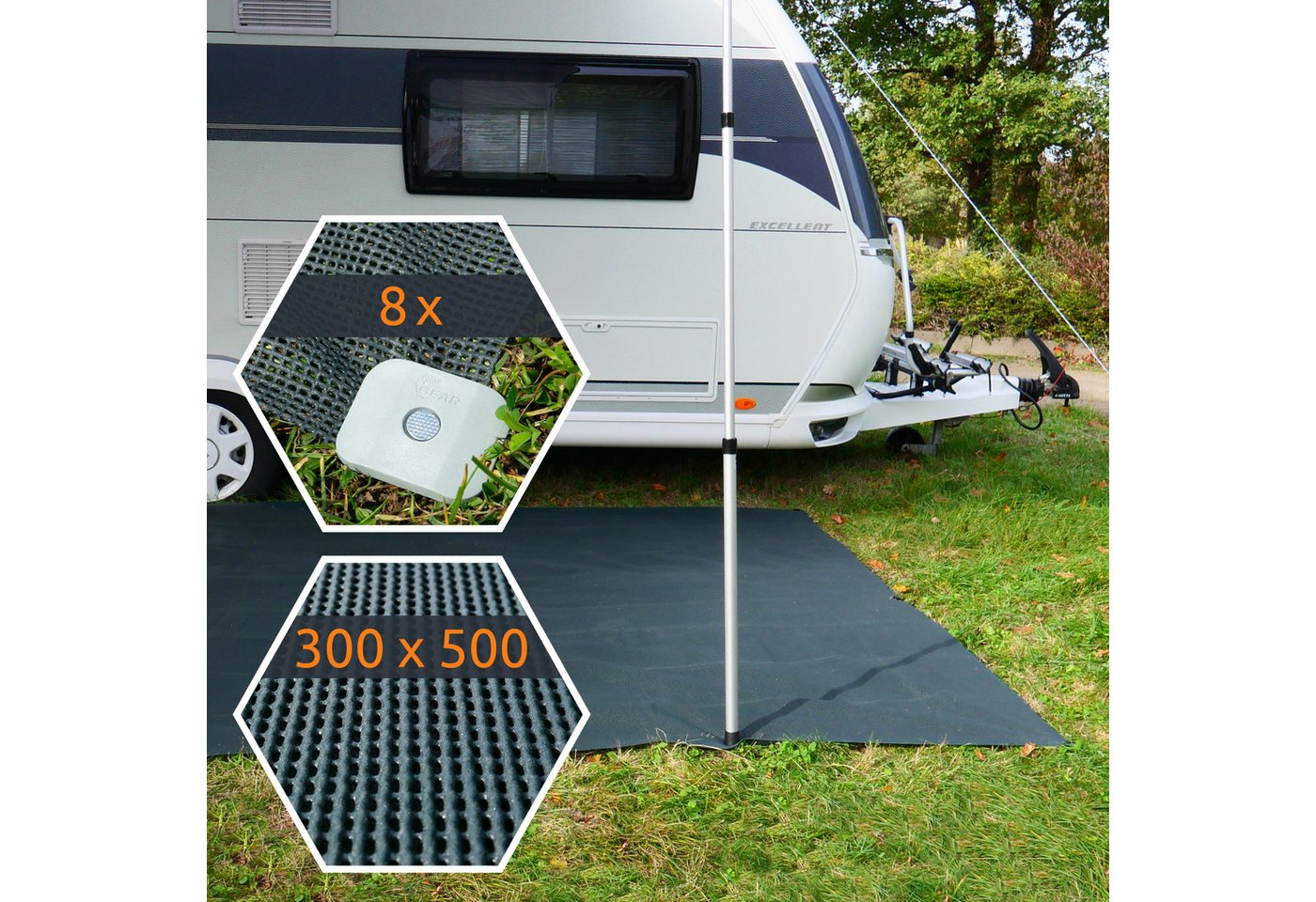 yourGEAR Outdoorteppich yourGEAR Outdoor Soft Carpet 300 x 500 cm - Vorzeltteppich Zeltteppich