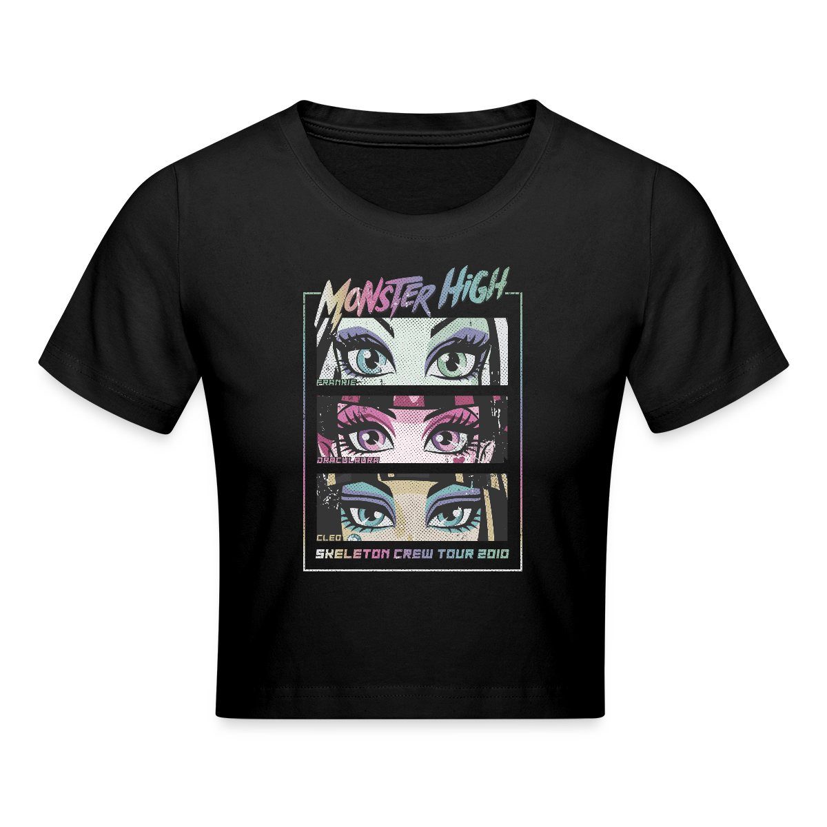 Spreadshirt T-Shirt Monster High™ Skeleton Crew Tour 2010 Crop Top (1-tlg)