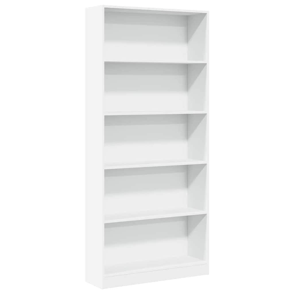 vidaXL Bücherregal Bücherregal Weiß 80x24x176 cm Holzwerkstoff, 1-tlg.