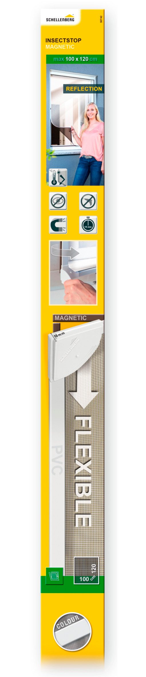 SCHELLENBERG Insektenschutz-Fensterrahmen Magnetrahmen mit reflektierendem günstig online kaufen