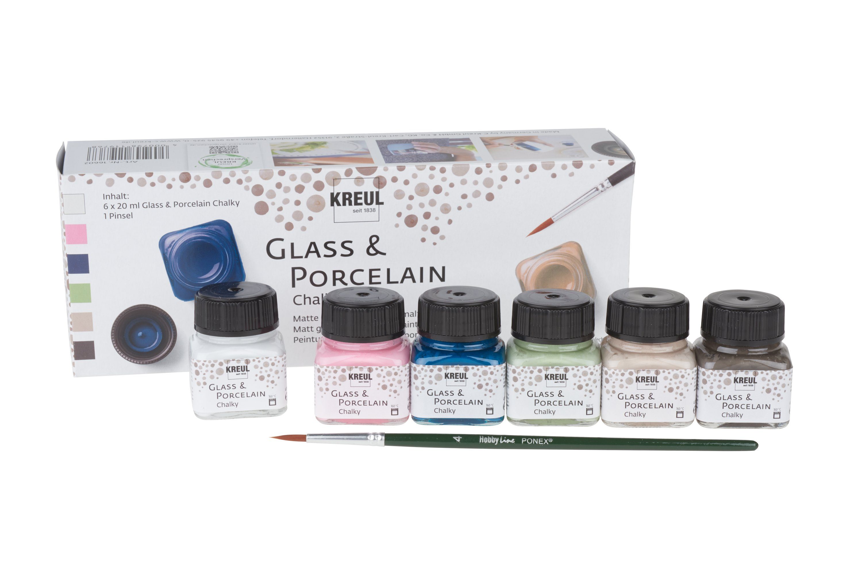 Kreul Bastelfarbe Glass & Porcelain Chalky-Set, günstig online kaufen