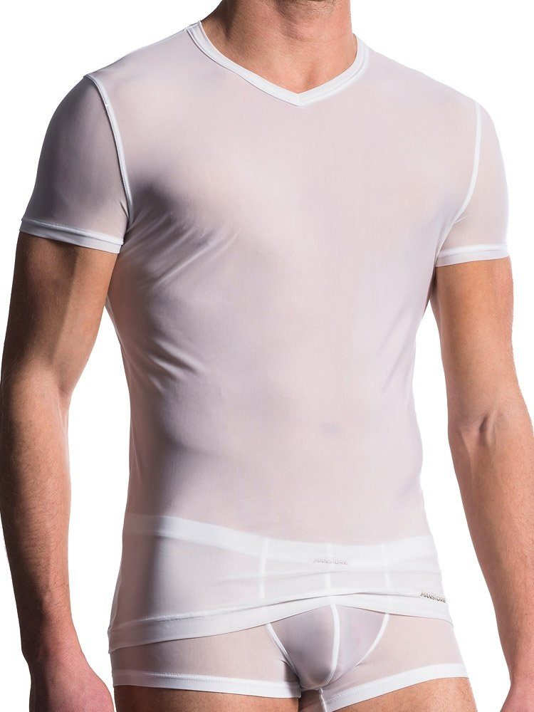 MANSTORE T-Shirt MANSTORE M101: V-Neck-Shirt, weiß