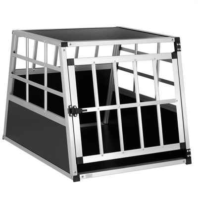 Cadoca Tiertransportbox, Hundetransportbox M 70x54x51cm robust verschließbar Aluminium Kofferraum Autotransportbox