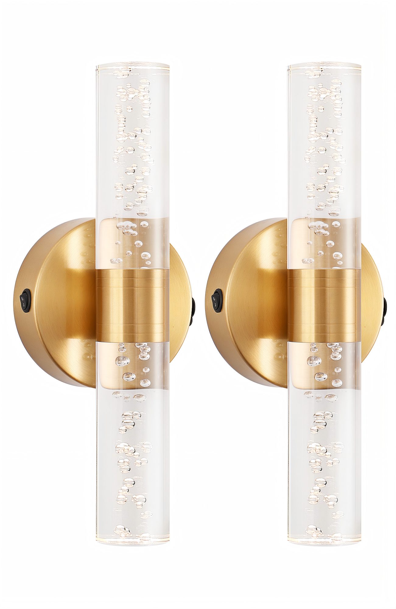 LOHAS-LED LED Wandleuchte 2er-Set aus Metall & Acryl im Bubble Design mit Akku-Betrieb, LED fest integriert, Warmweiß bis Kaltweiß + RGB-Farben, dimmbar, ideal für Schlafzimmer, Wohnzimmer & Flur