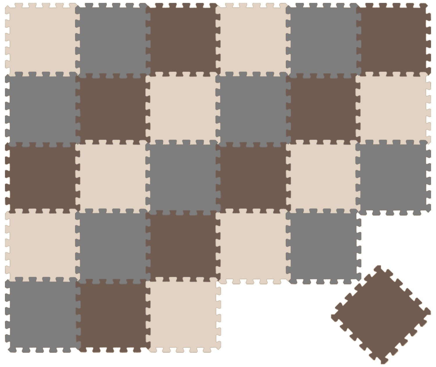 LittleTom Puzzlematte ab dem 1. Tag - 27 Teile Baby Spielmatte - 30 x 30 Kinder Krabbelmatte, Spielunterlage für Babys und Kleinkinder - Kinderzimmer Puzzleteppich