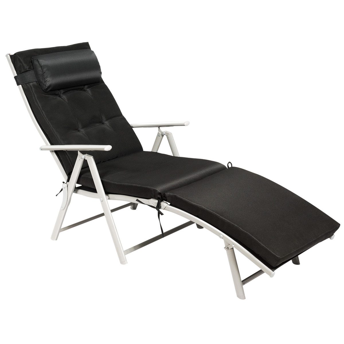COSTWAY Gartenliege, mit 7 einstellbaren Rücklehnpositionen, klappbar