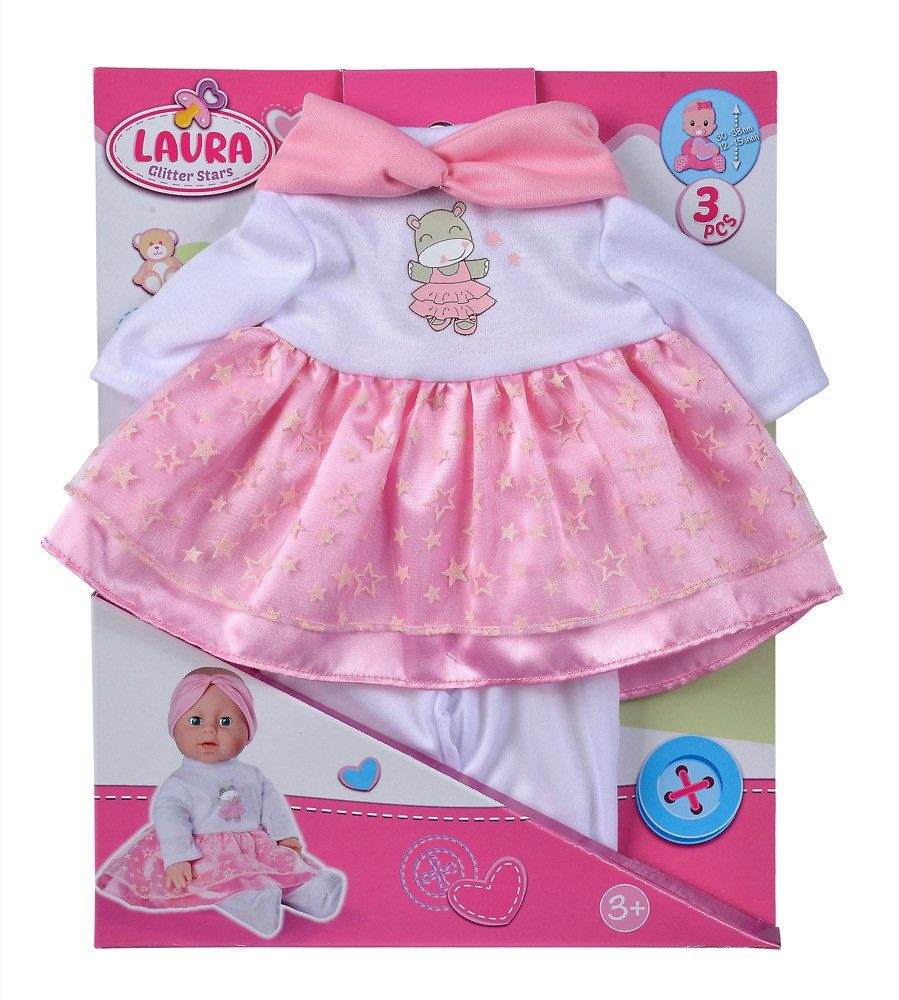 SIMBA Babypuppe Simba Puppe Zubehör Babypuppe Laura Glitzersternchenset 105400002